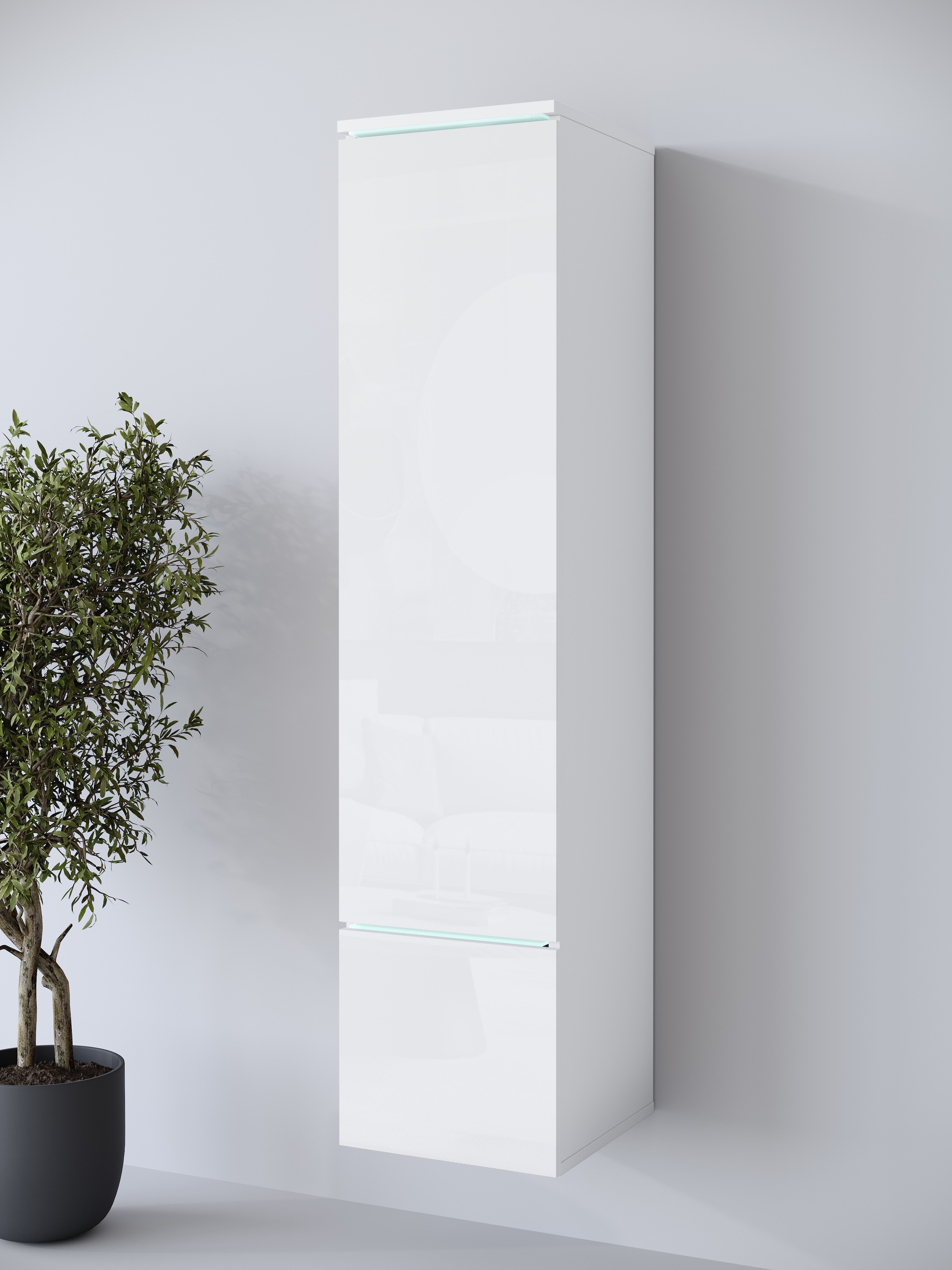 Home affaire Vitrine »Vera, Höhe 130 cm, in verschiedenen Farbausführungen« 1 Stk. tlg. LED-Beleuchtung, Türanschlag frei wählbar, stehend/hängend