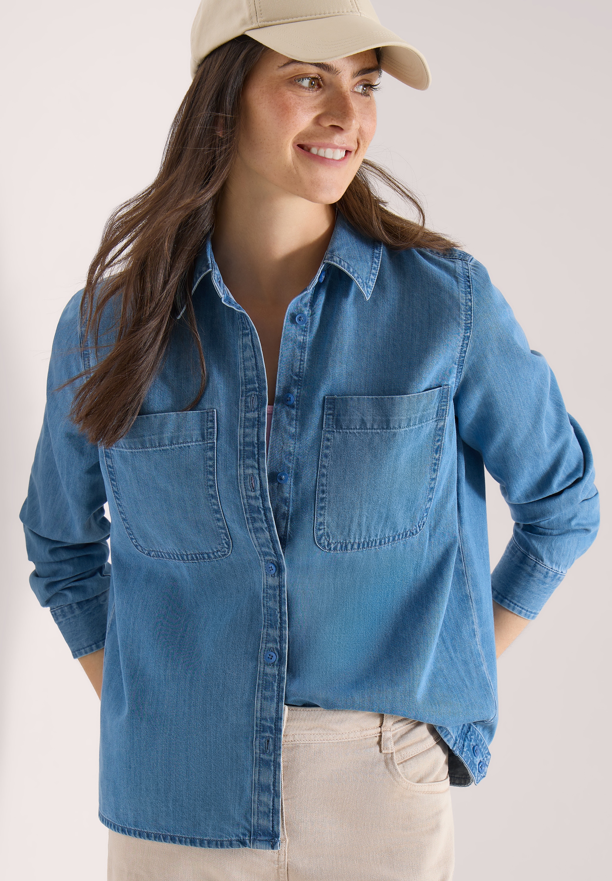 Cecil Langarmbluse im soften Baumwoll-Mix günstig online kaufen