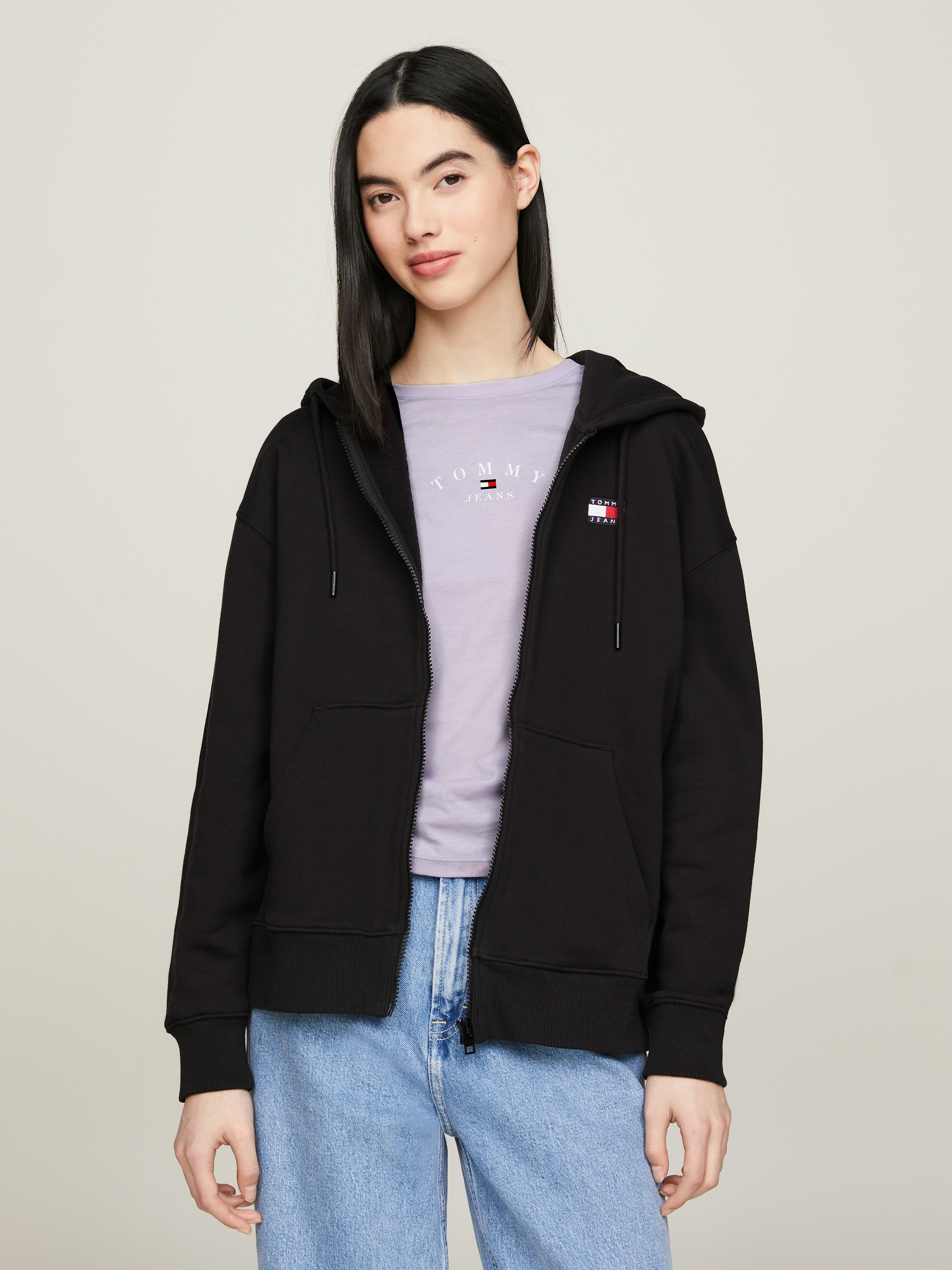 Tommy Jeans Curve Sweatjacke "TJW BADGE ZIP THRU HOODIE EXT", Große Größen günstig online kaufen