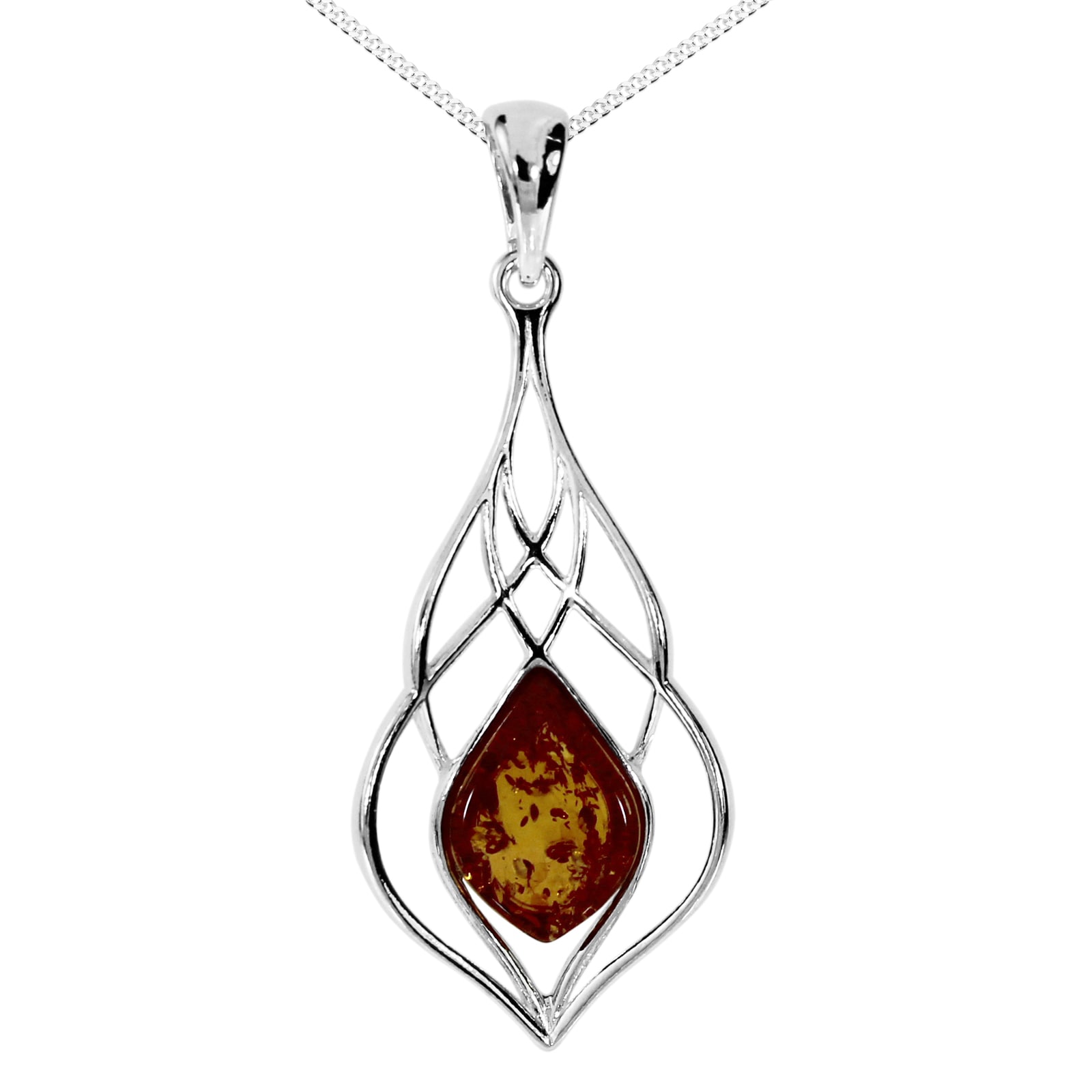 Kette mit Anhänger OSTSEE-SCHMUCK "- Iben - Silber 925/000 - Bernstein" Gr. 45, silber (silber 925, silberfarben, weiß), Schmuck_Sets, Damen, 45, Silber 925 (Sterlingsilber) 4