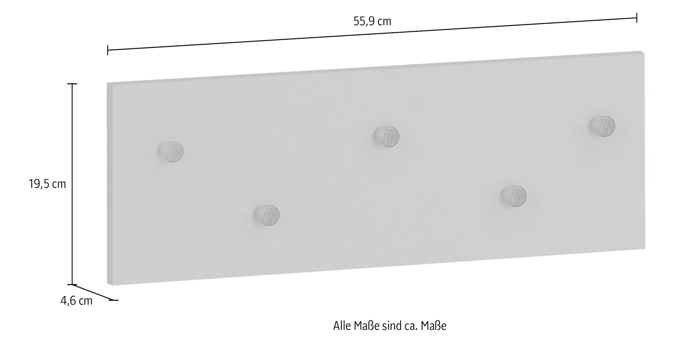 Schildmeyer Hakenleiste »Bjarne, Breite 55 cm«, Haken aus Massivholz, waagerecht und senkrecht montierbar