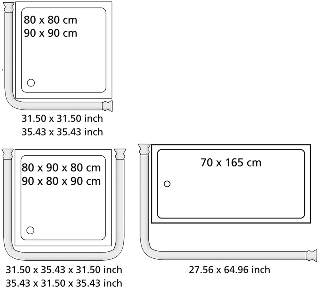 WENKO Winkelstange »Modell Era« Winkelschiene aus Aluminium für Duschvorhänge, inkl. 16 Spezialgleiter