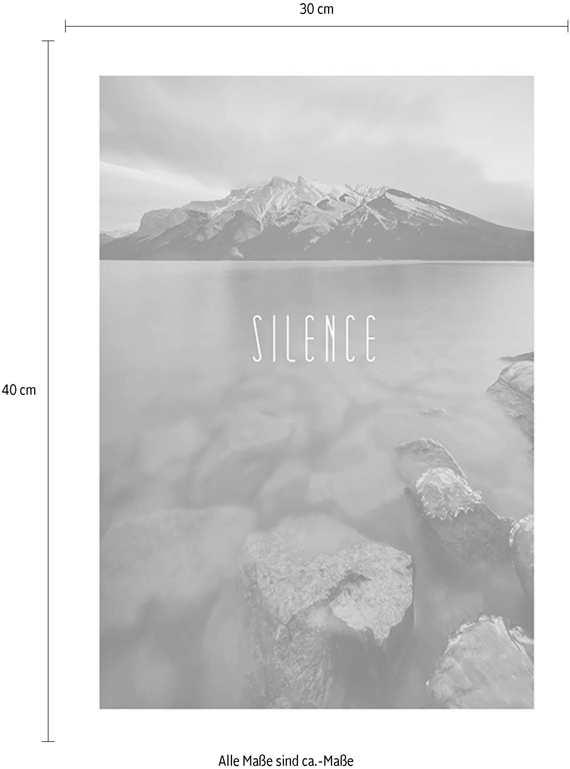 Komar Poster »Word Lake Silence Höhe: BAUR | Sand«, bestellen Natur, 50cm