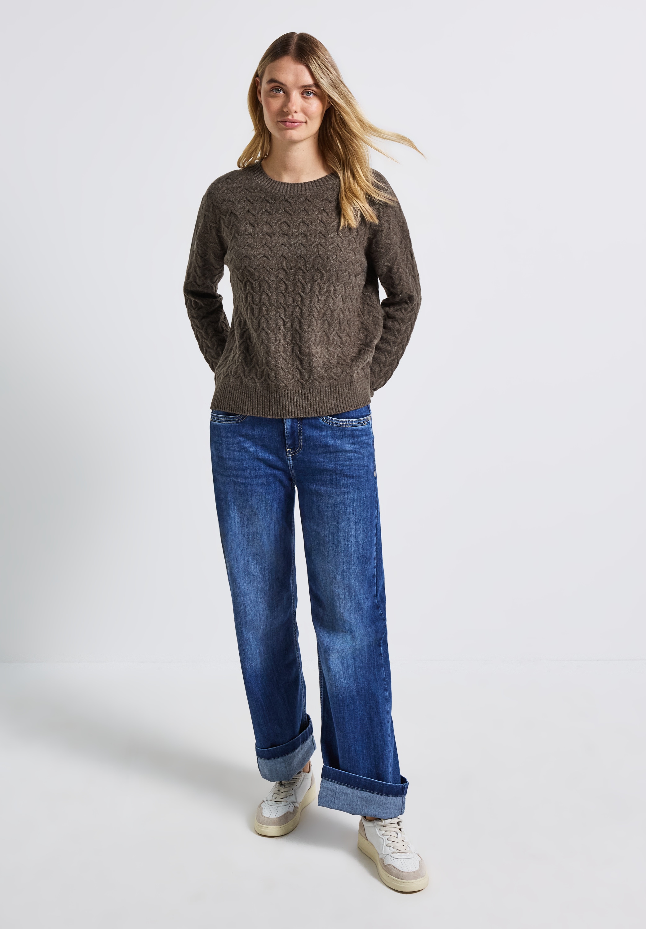 STREET ONE Strickpullover, mit Rundhalsausschnitt