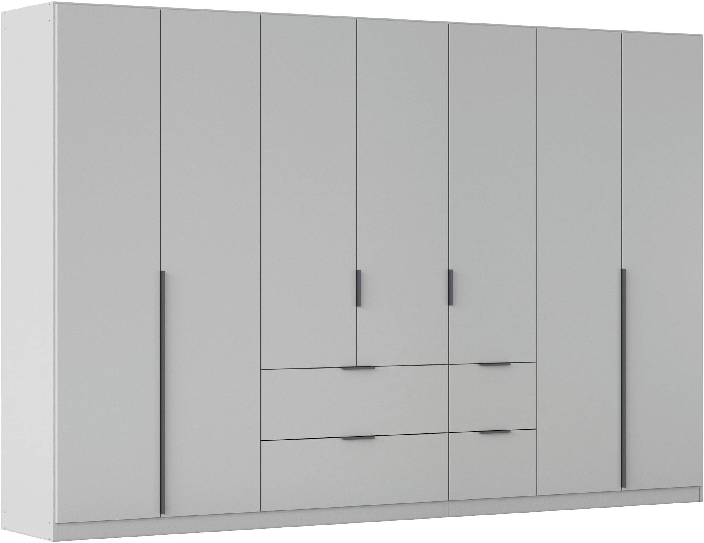 OTTO home Drehtürenschrank "Kleiderschrank Schrank Garderobe AGORDO mit Dekor- oder Hochglanzfront" in zwei Griff-Farben, Breite 315 cm, mit Außenschubkästen, Serie in 7 Breiten und 2 Höhen MADE IN GERMANY
