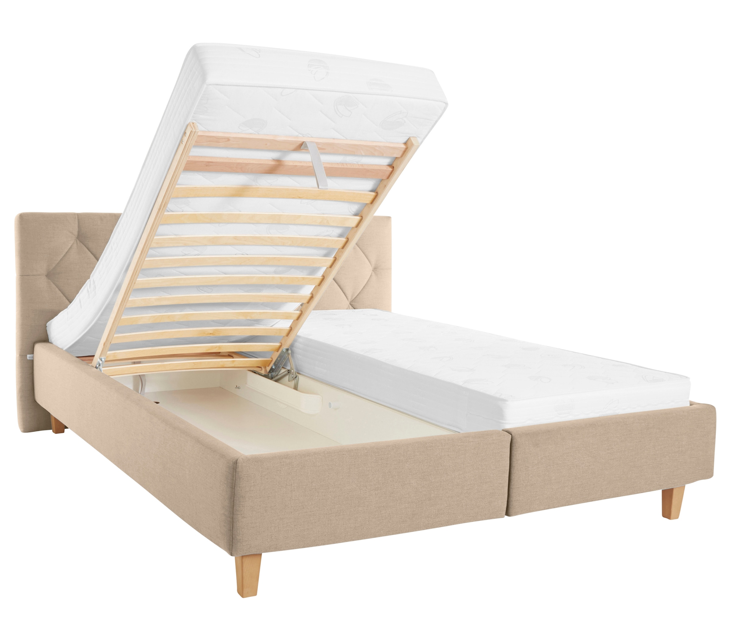 Guido Maria Kretschmer Home&Living Polsterbett »Sunley 100«, Kreuzsteppung, Kopfteilhöhe 102 cm, ohne oder mit Matratze/Lattenrost