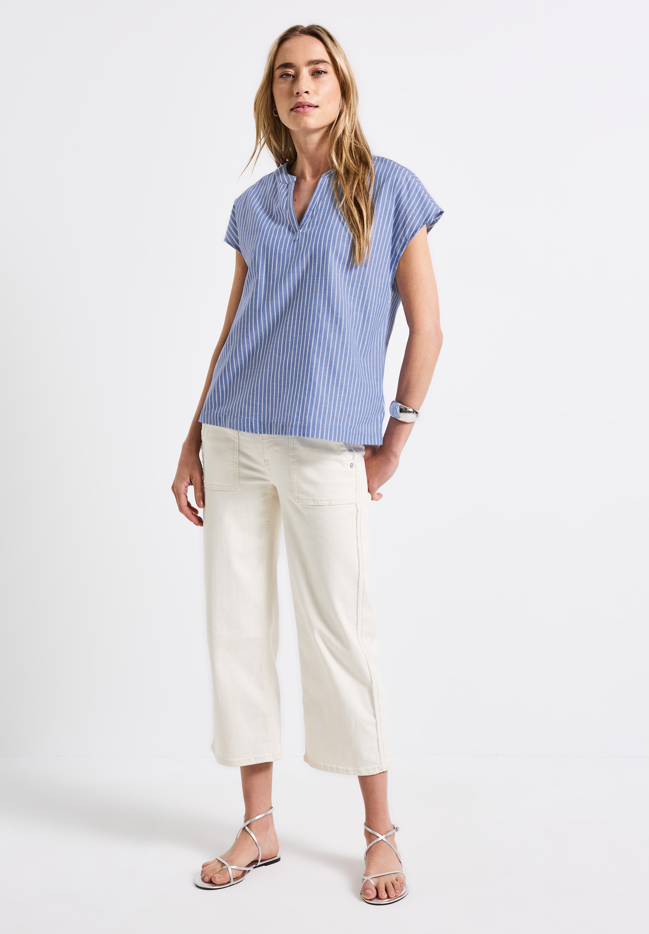 STREET ONE Shirtbluse, aus softem Materialmix günstig online kaufen