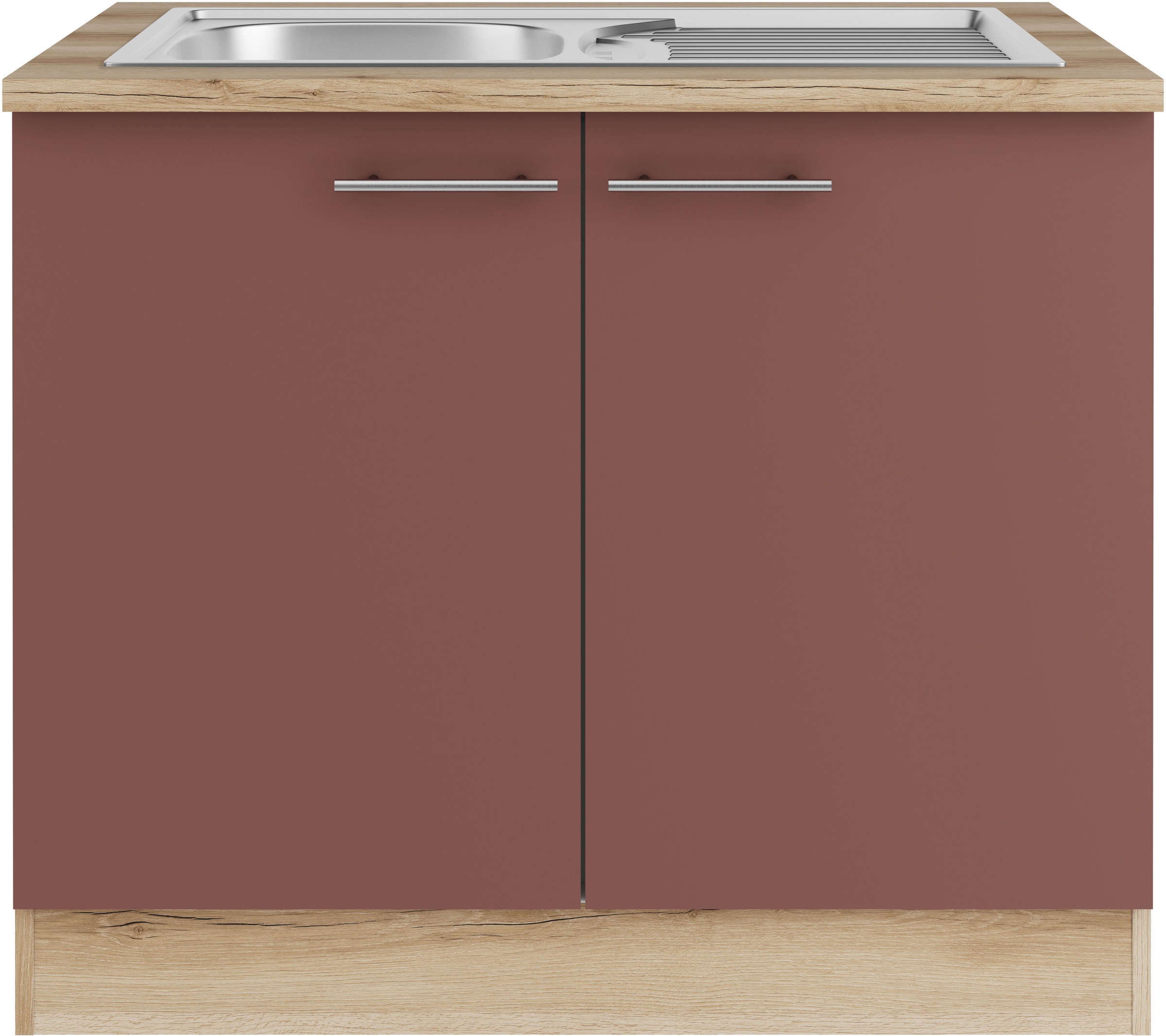 OPTIFIT Spülenschrank "Bella" Breite 100 cm, mit Edelstahl-Einbauspüle