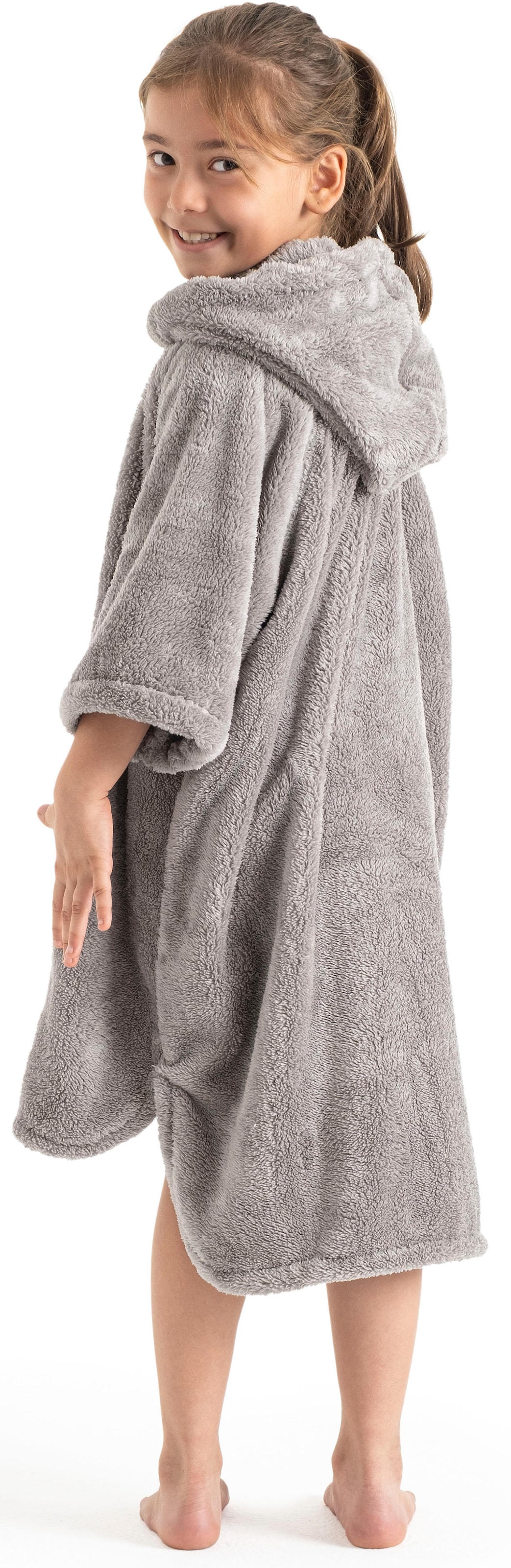 my home Badeponcho »Lillou, für Kinder, ideal für Urlaub oder im Schwimmbad«, (1 St.), weich und kuschelig, Fleece, plüsch, Surfponcho