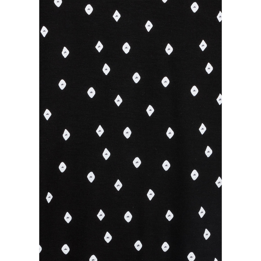 Damenmode Modetrends LASCANA 3/4-Arm-Shirt, mit Schulterraffung schwarz-gemustert