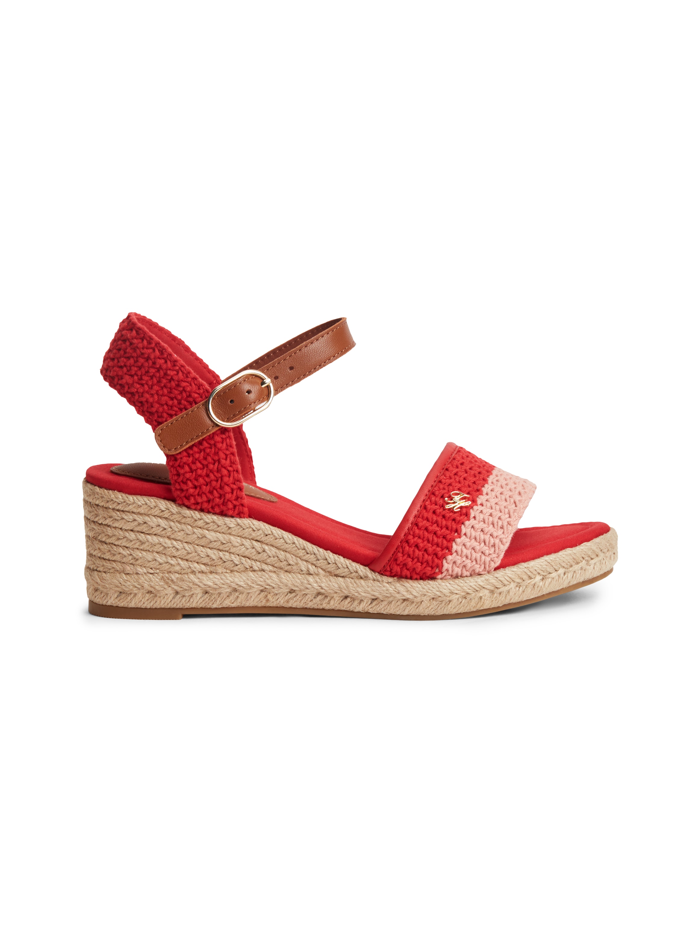 Tommy Hilfiger Keilsandalette »TH MID ESPAD WEDGE CROCHET«  Sommerschuh, Riemchensandale in sommerlicher Häkel-Optik, schmale Form