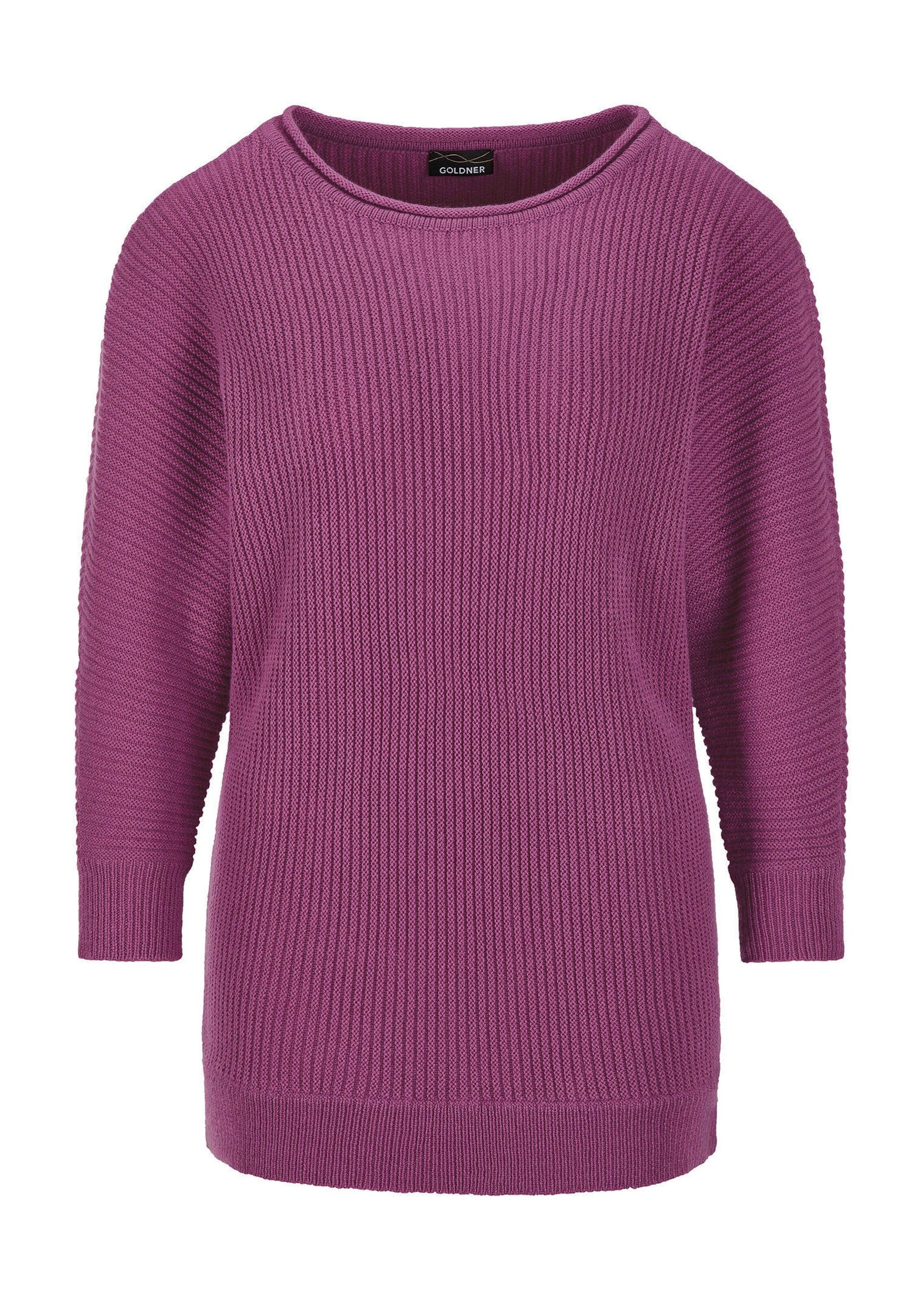 GOLDNER Rundhalspullover "Kurzgröße Fledermausärmel-Pullover, Schurwolle" S günstig online kaufen
