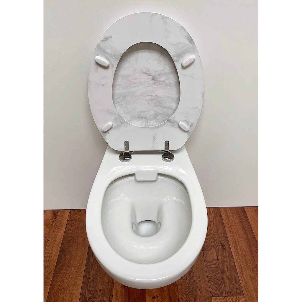 ADOB WC-Sitz »Eleganza Marmor«, sehr stabil, verstellbare Edelstahlscharniere