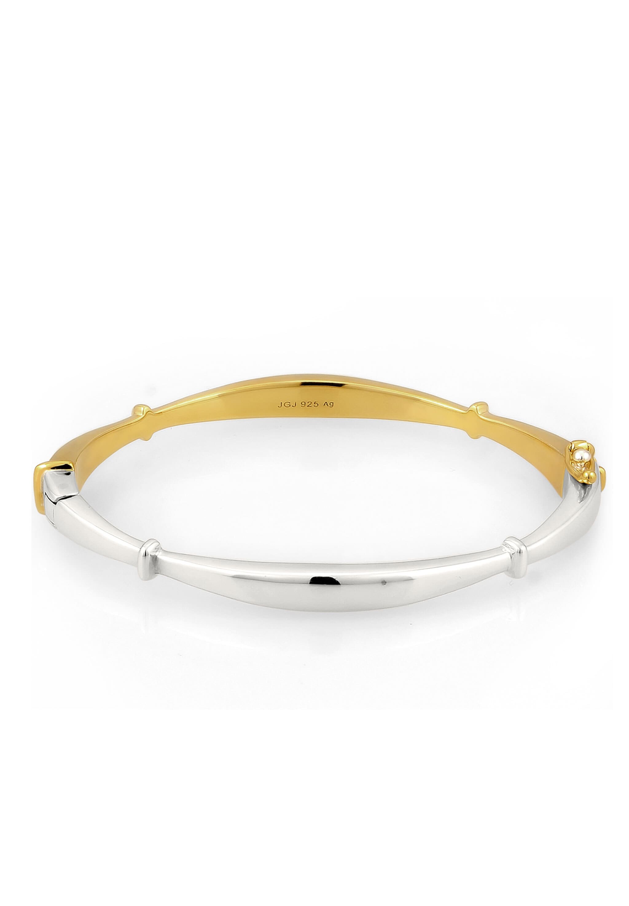 "Armreif ELLI ""Armband Armreif Bicolor 925 Sterling Silber"" Gr. 17, bunt (zweifarbig), Armbänder, Damen, Silber 925 (Sterlingsilber), Armreif"