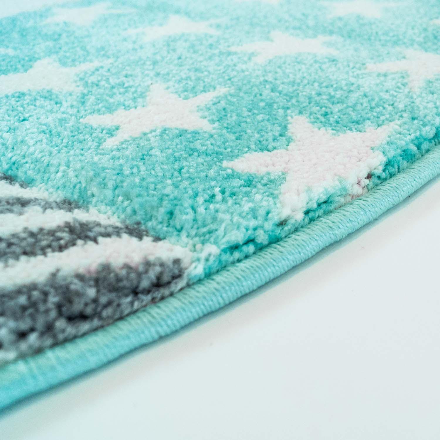 Carpet City Kinderteppich »Bueno Kids 1451«, rund, 13 mm Höhe, Spielteppich, Sterne, 3D-Effekt, Weicher Flor, Pflegeleicht