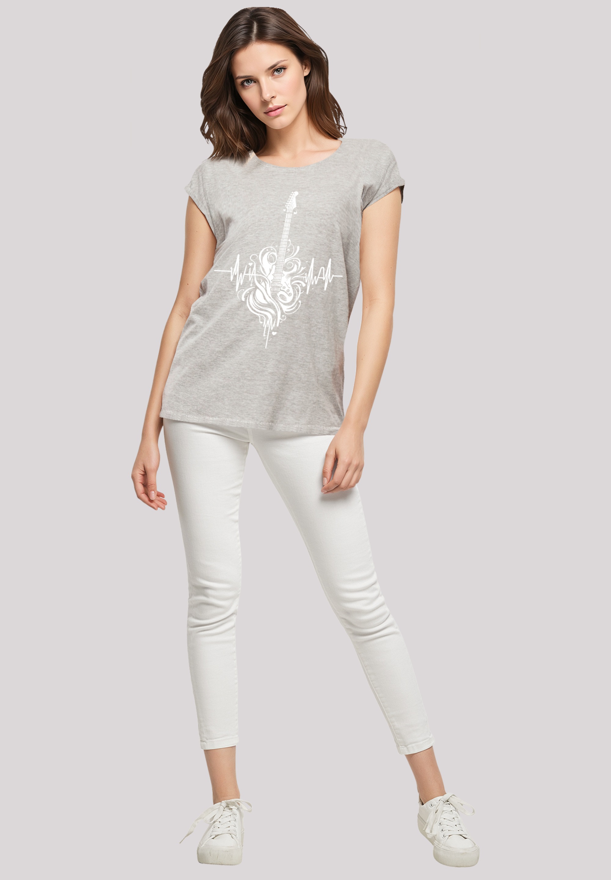 F4NT4STIC T-Shirt »Gitarre Herzschlag«, Premium Qualität