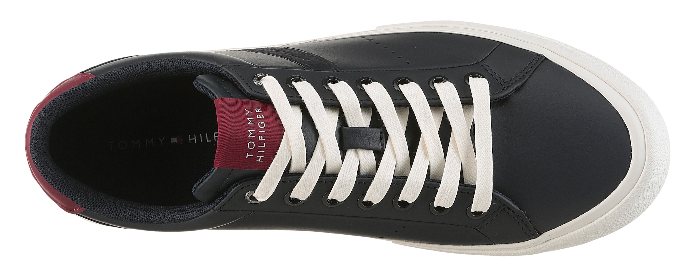 Tommy Hilfiger Sneaker »TH HI VULC LTH STREET«, Freizeitschuh, Halbschuh, Schnürer mit weich gepolstertem Schaftrand