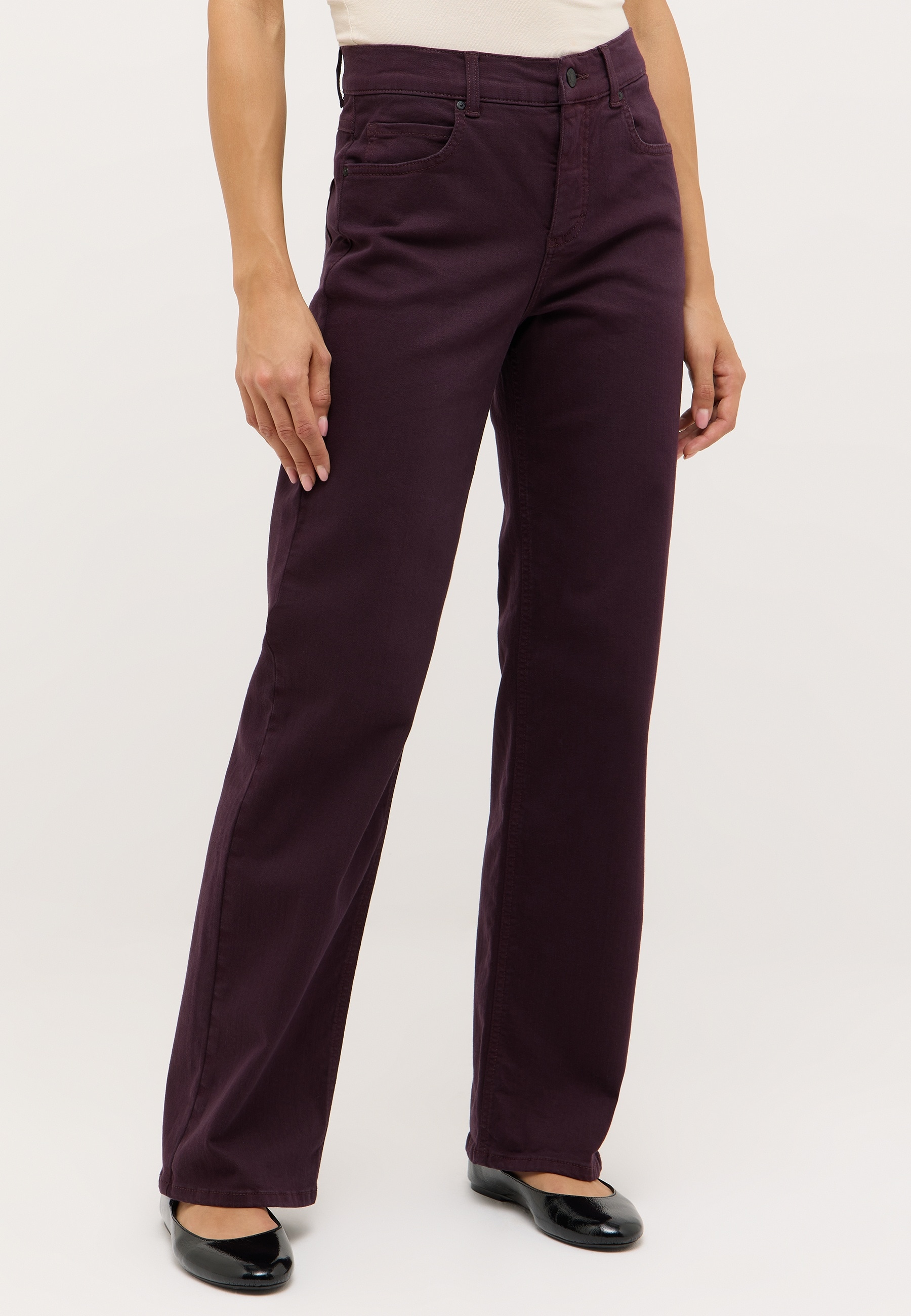 ANGELS Stretch-Jeans "LARA" weite Passform, aus Baumwollmischung, mit Metallreißverschluss