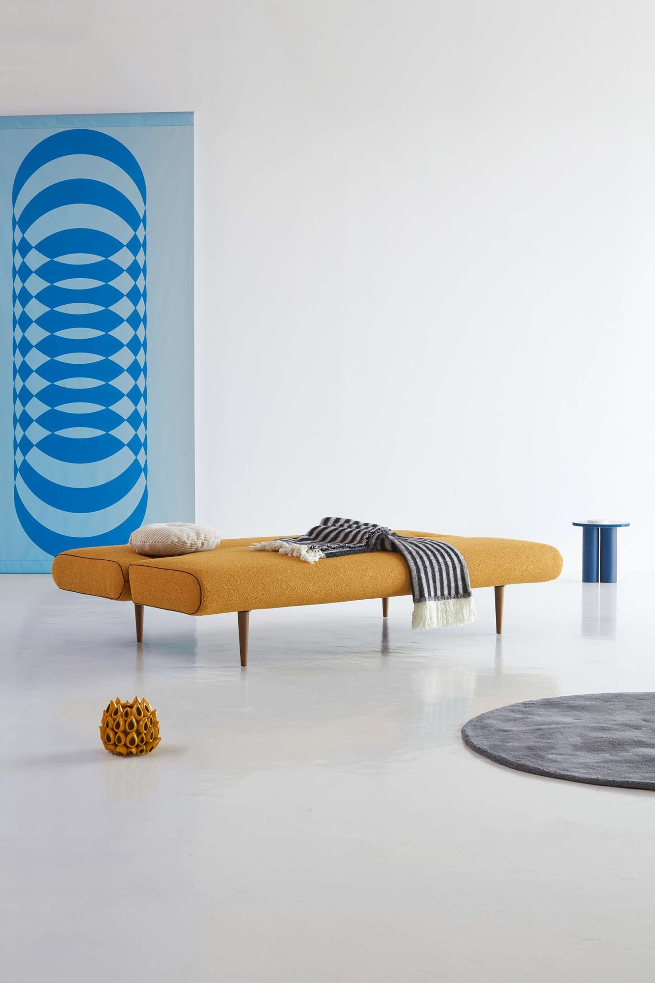 INNOVATION LIVING ™ Schlafsofa »Unfurl Bettsofa, super Strukturstoff, Gästebett, Breite 200cm« 3-stufig klappbar, Teddy Stoff, Braun, als Dauerschläfer geeignet
