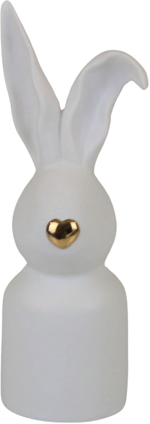 AM Design Osterhase "Osterfigur, Hase mit goldfarbener Nase", Dekofigur aus Porzellan, Ostern, Höhe ca. 19 cm