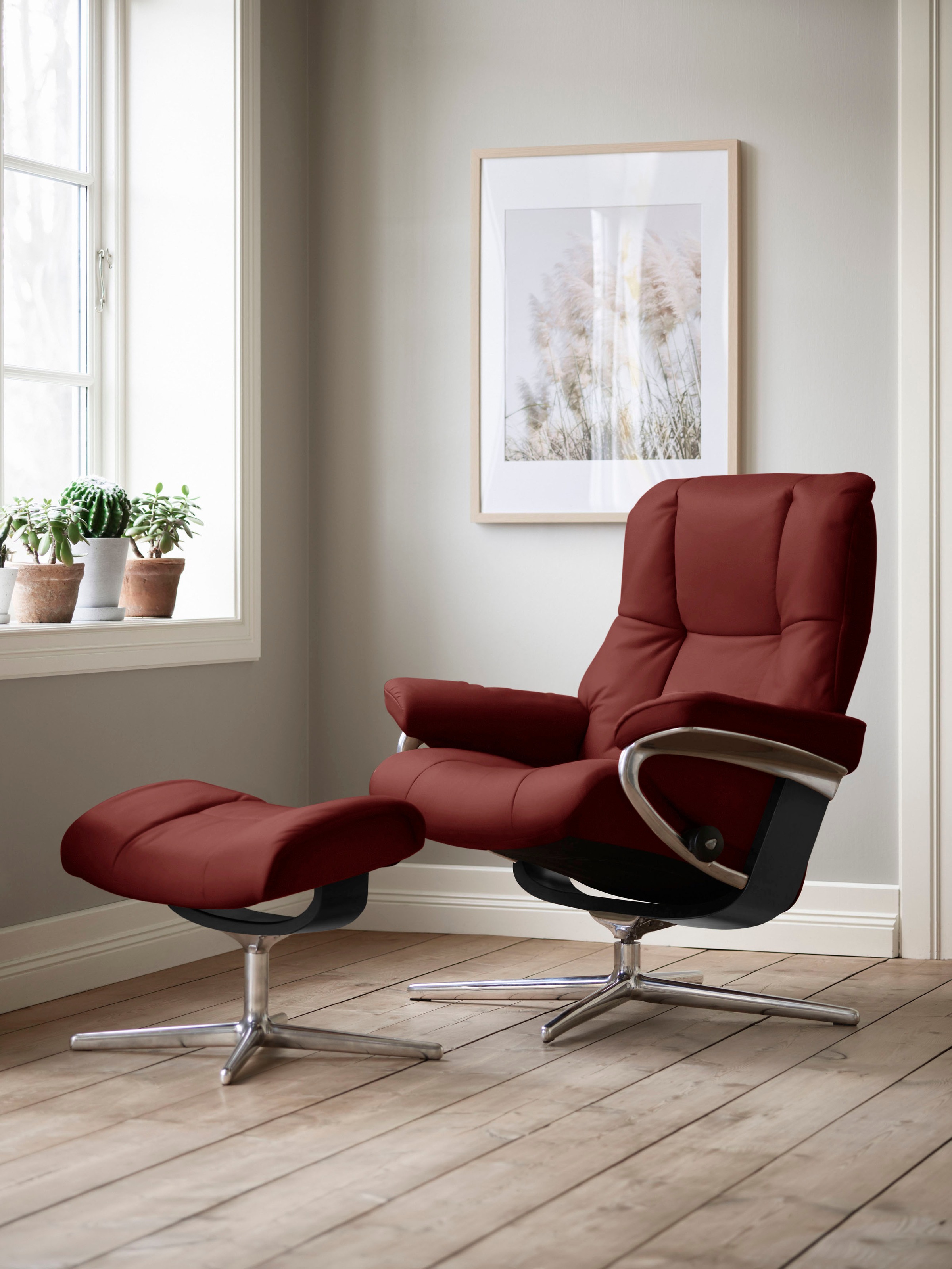 Stressless Relaxsessel "Mayfair" mit Cross Base, Größe S, M & L, Holzakzent Schwarz