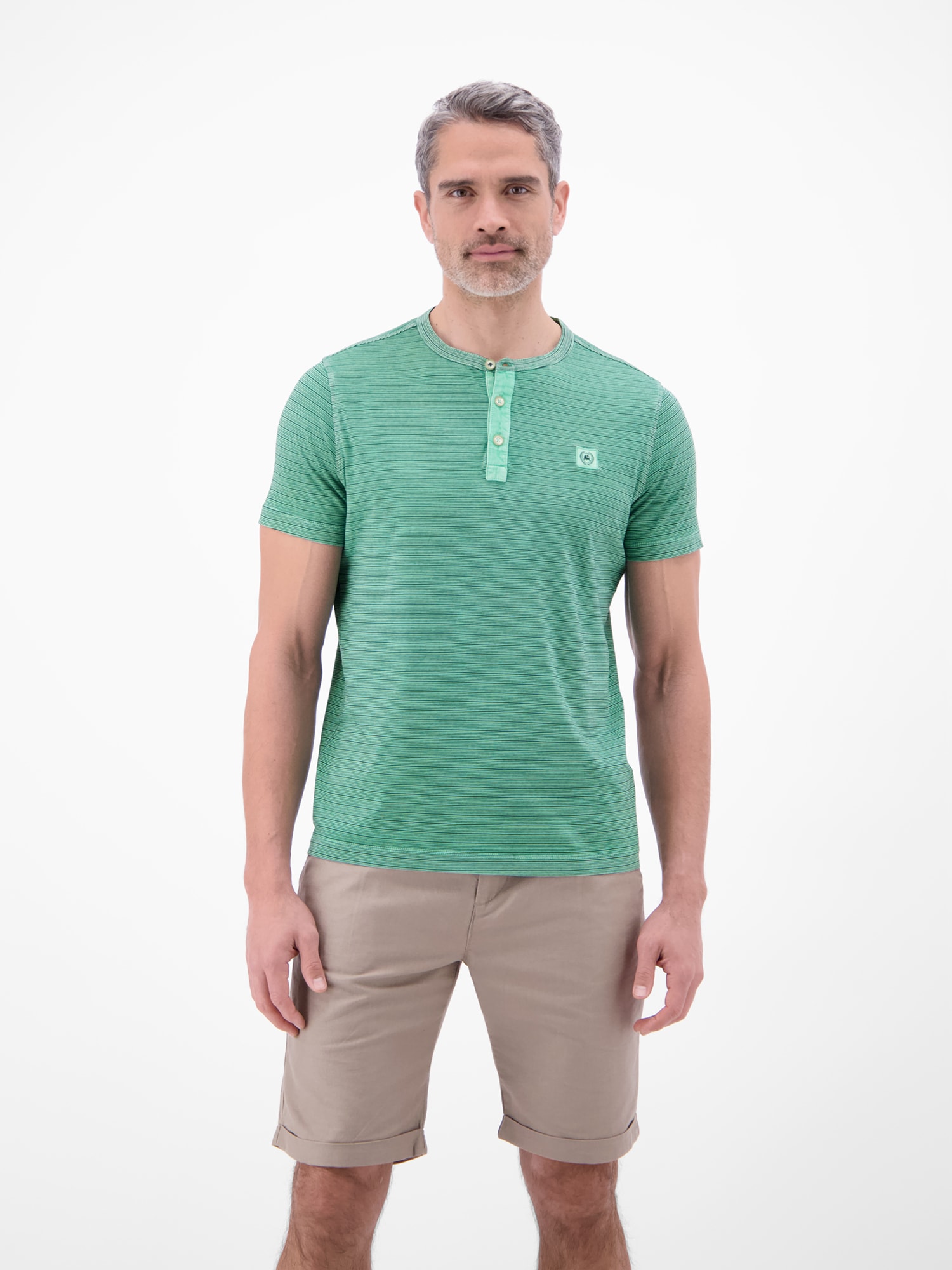 LERROS T-Shirt "T-Shirt in Fineliner-Optik, Rundhalsausschnitt"