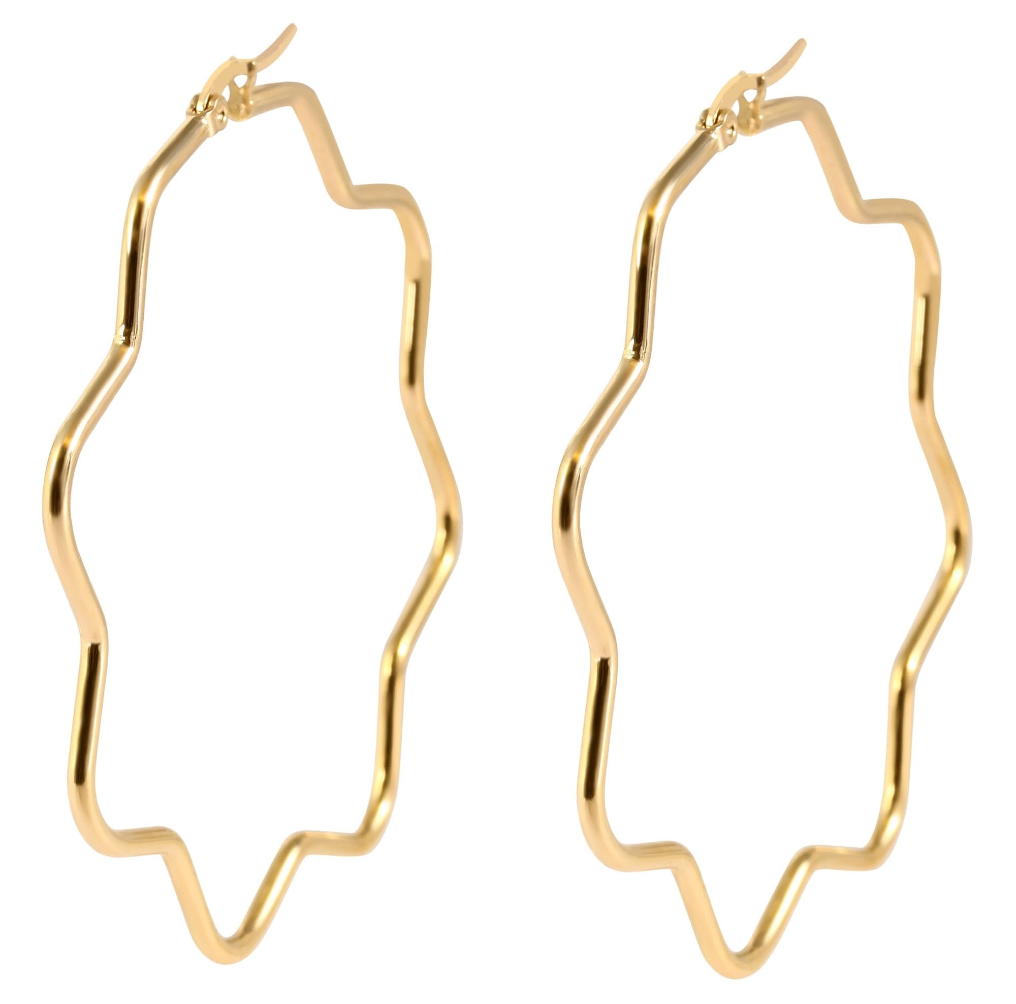 Adelia´s Paar Creolen »Damen Ohrringe – Creole Blume aus Edelstahl« Perfekt zum Verschenken an besondere Menschen