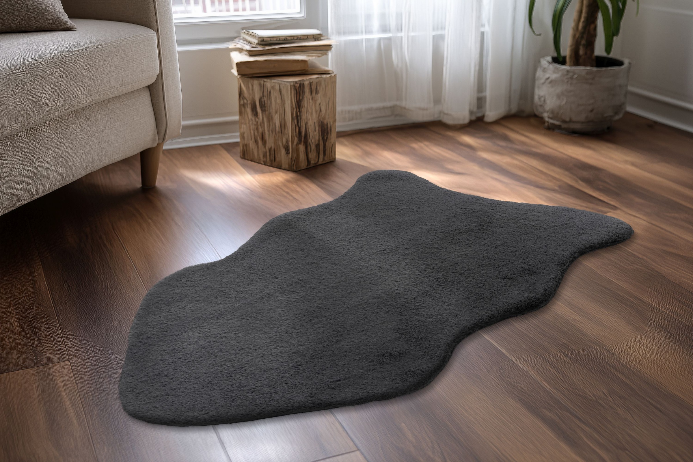 Kayoom Hochflor-Teppich "Cosy Sheepskin 525" tierfellförmig 25 mm Höhe Fell günstig online kaufen