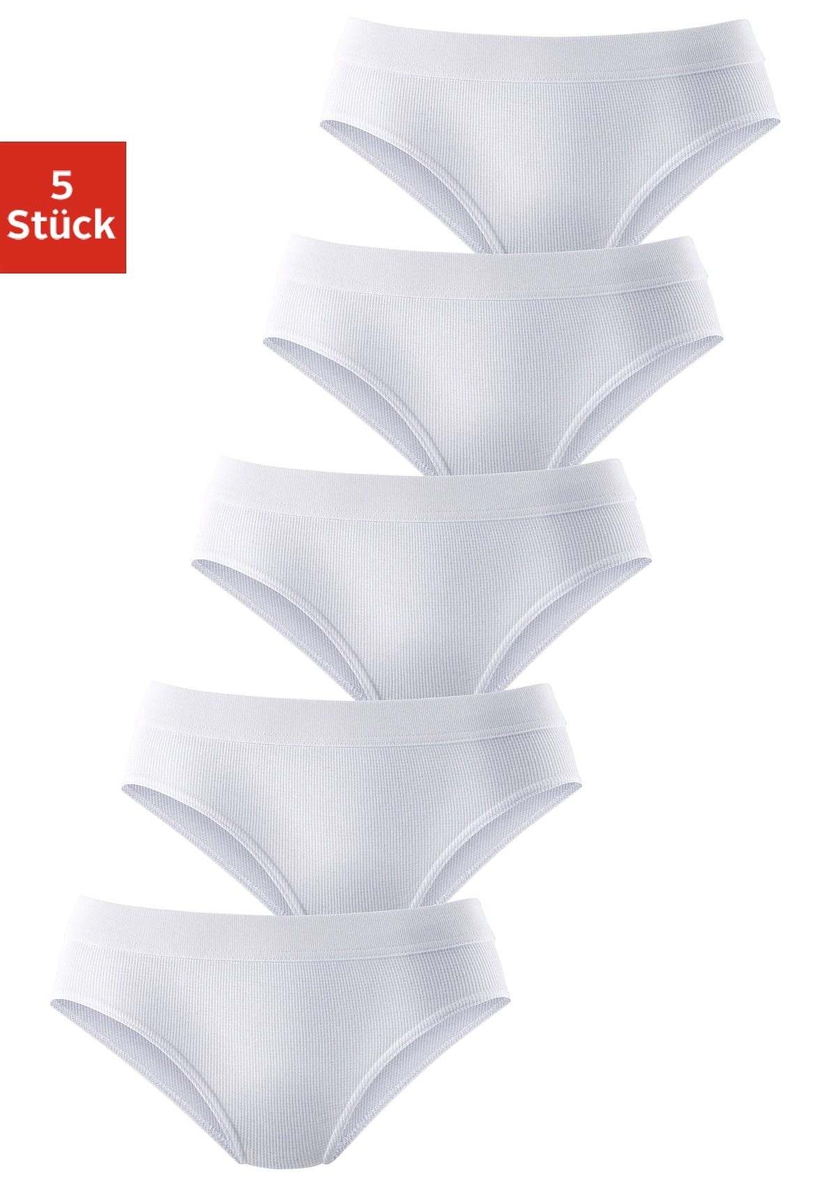 petite fleur Hüftslip, (5er-Pack), aus elastischer Baumwoll-Qualität