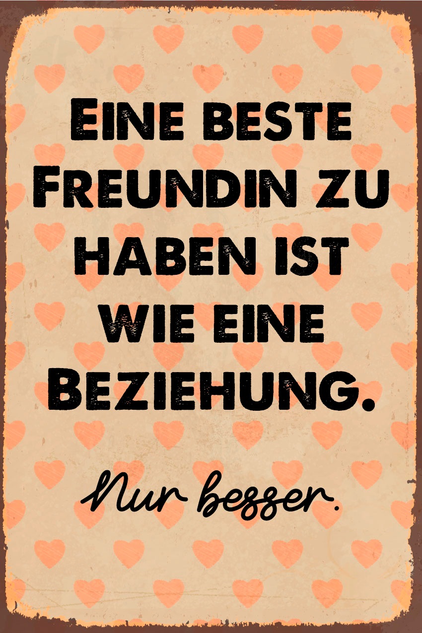 queence Metallbild "Beste Freunde", Schriftzüge-Herzen-Herzbilder, (1 St.), günstig online kaufen