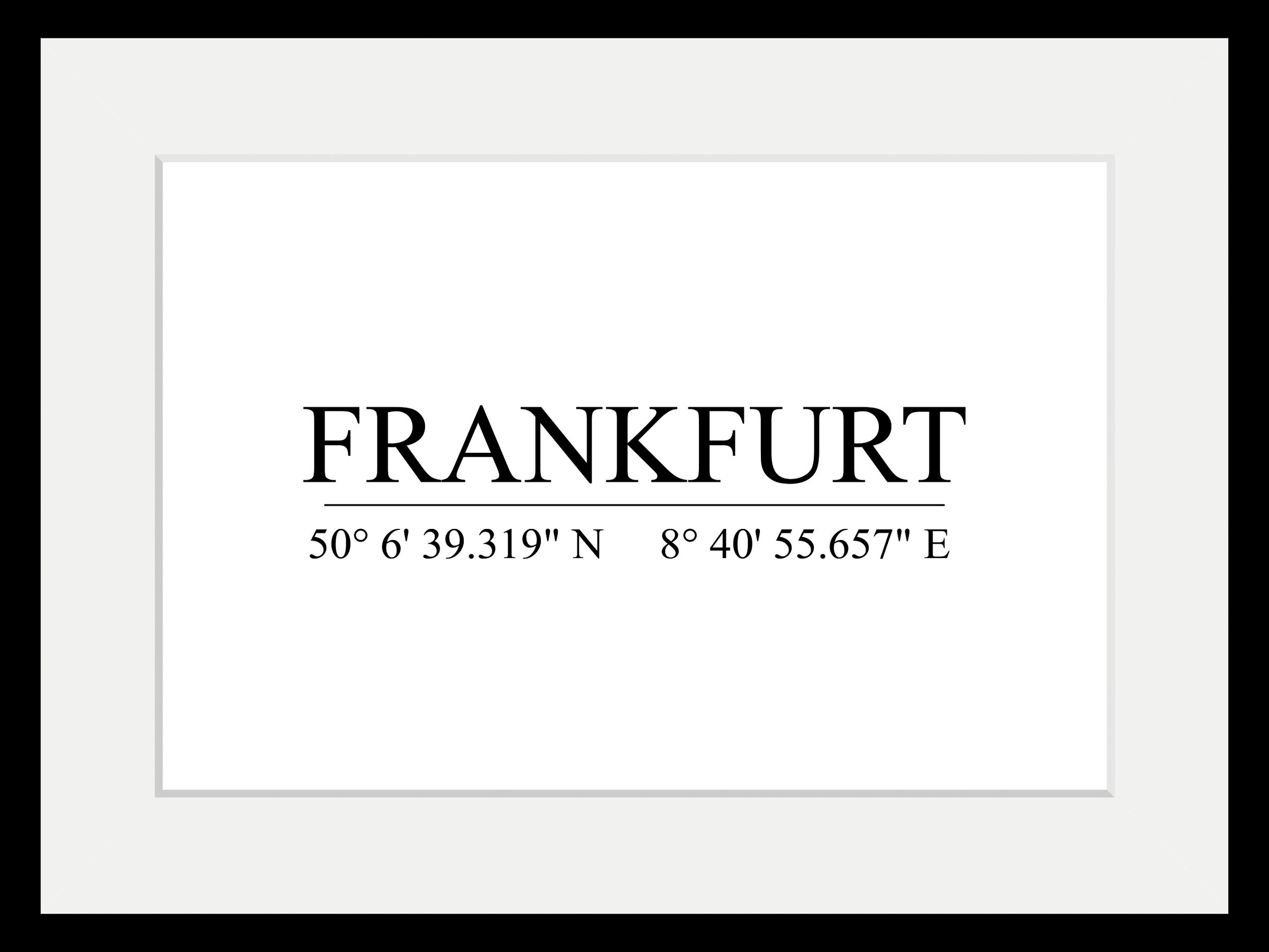 queence Bild »FRANKFURT«, (1 St.), HD Premium Poster-Druck inkl. Holzrahmen