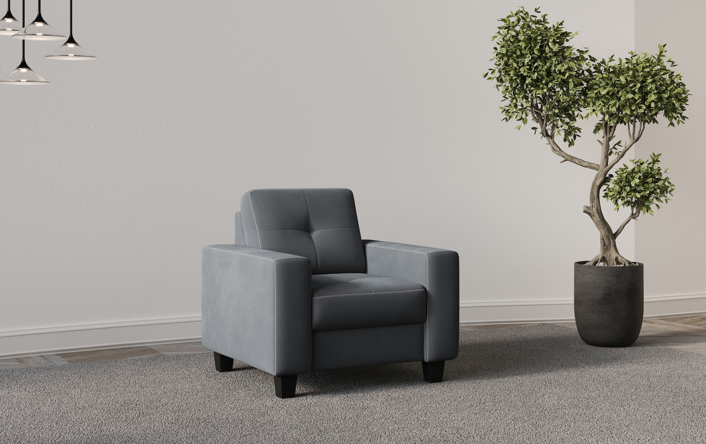 Home affaire Sessel "Varese" Kreuznaht in beige günstig online kaufen