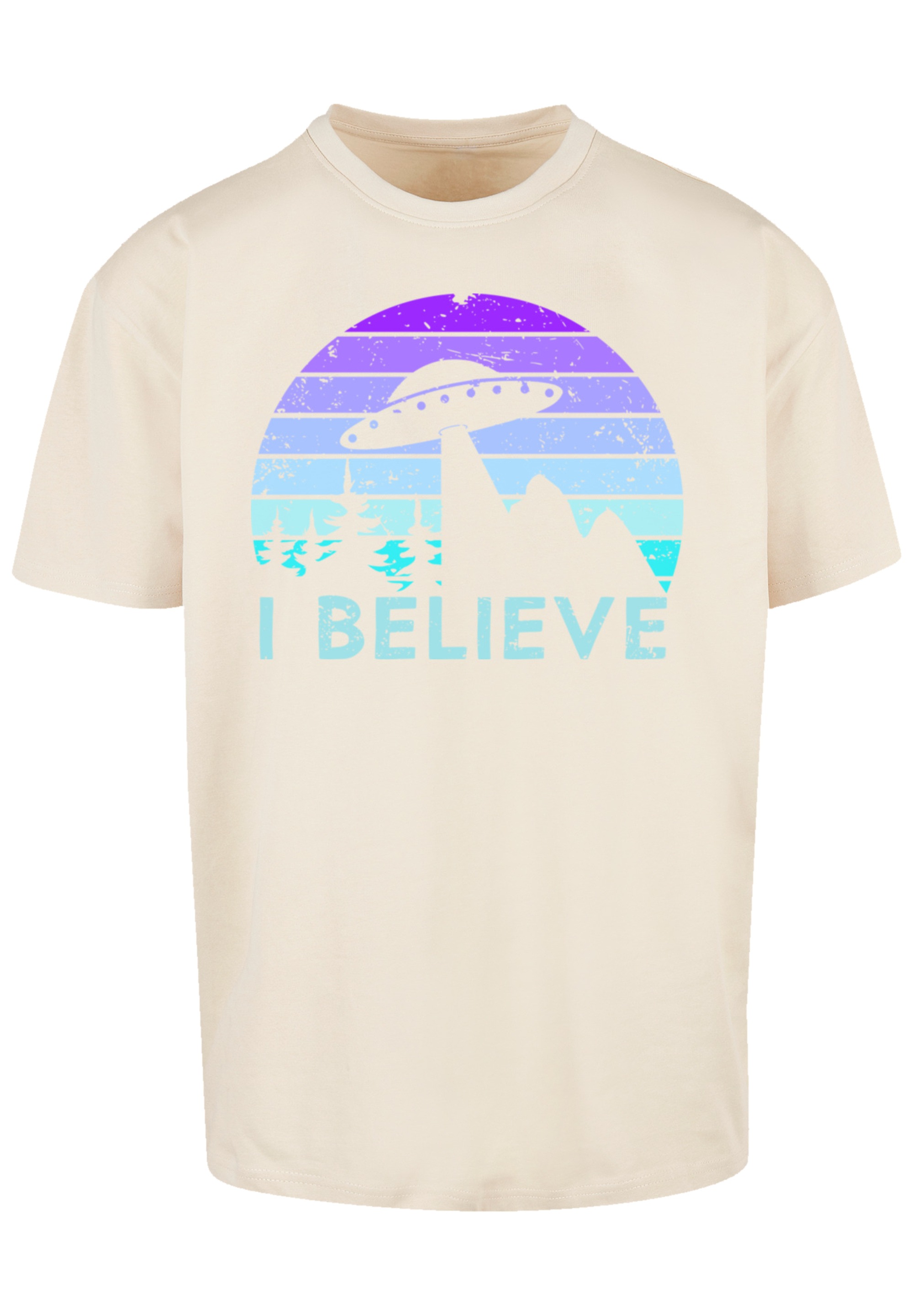 F4NT4STIC T-Shirt »I BELIEVE UFO Alien Raumschiff Retro«, Premium Qualität