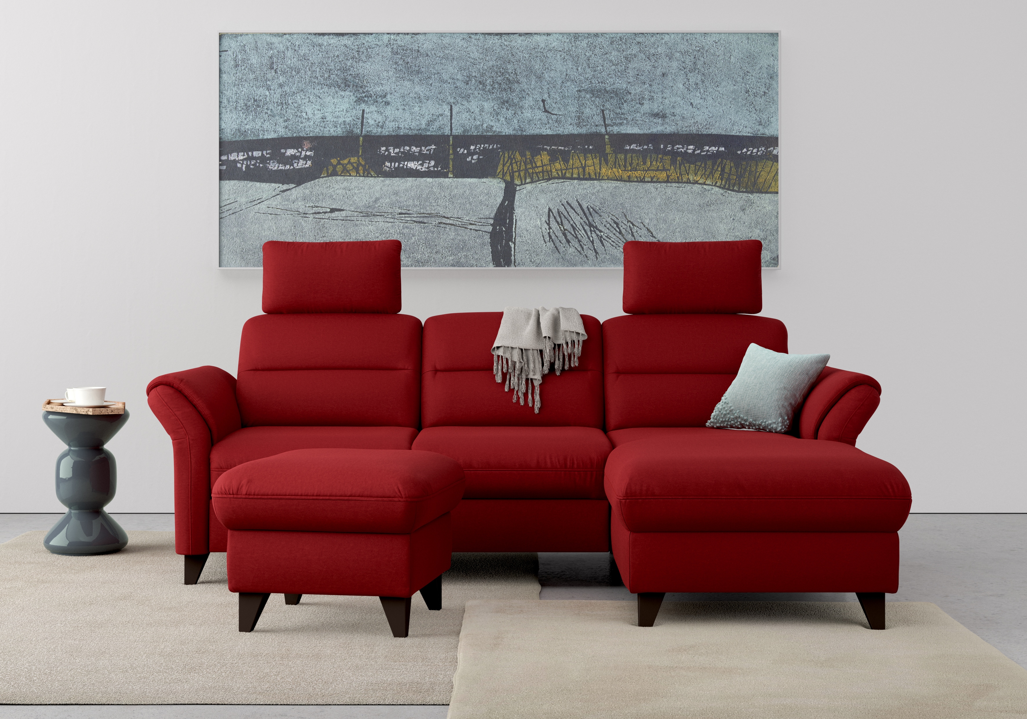 sit&more Ecksofa "Mellum L-Form" Federkern, optional Schlaffunktion, Bettkasten & Armteilfunktion