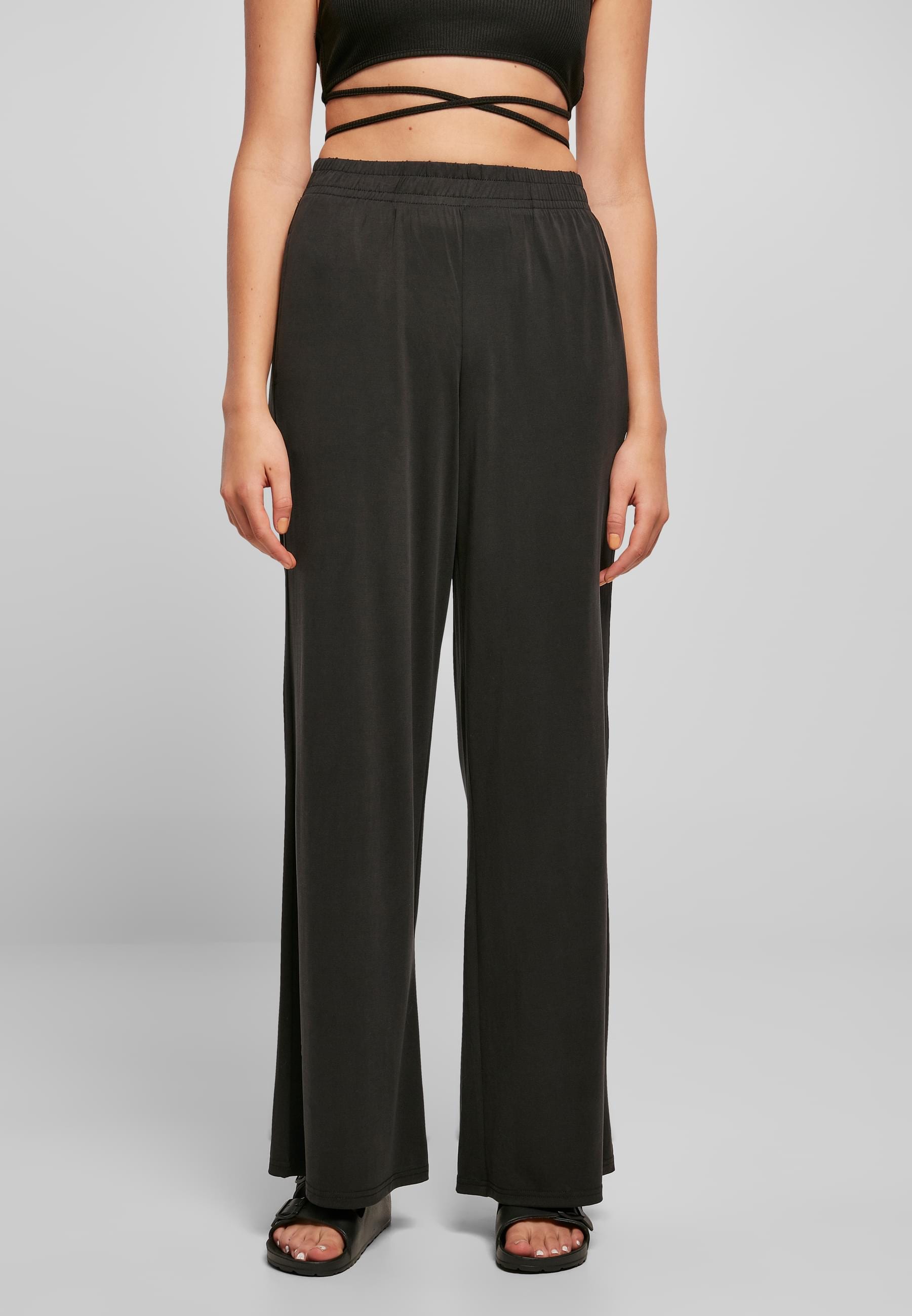 URBAN CLASSICS Stoffhose »Urban Classics Damen Ladies Modal Wide Leg Pants«, (1 tlg.)
