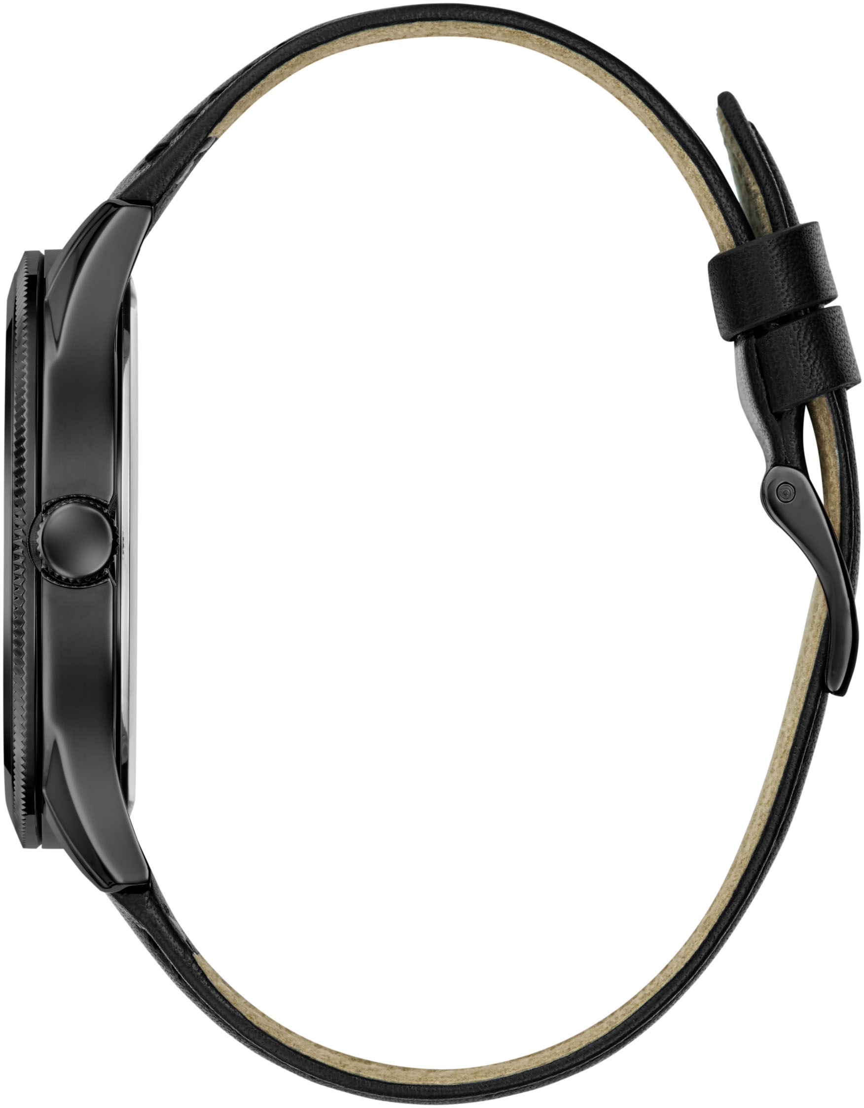 Guess Quarzuhr »DEX«, Armbanduhr, Herrenuhr, Lederarmband, Mineralglas, analog
