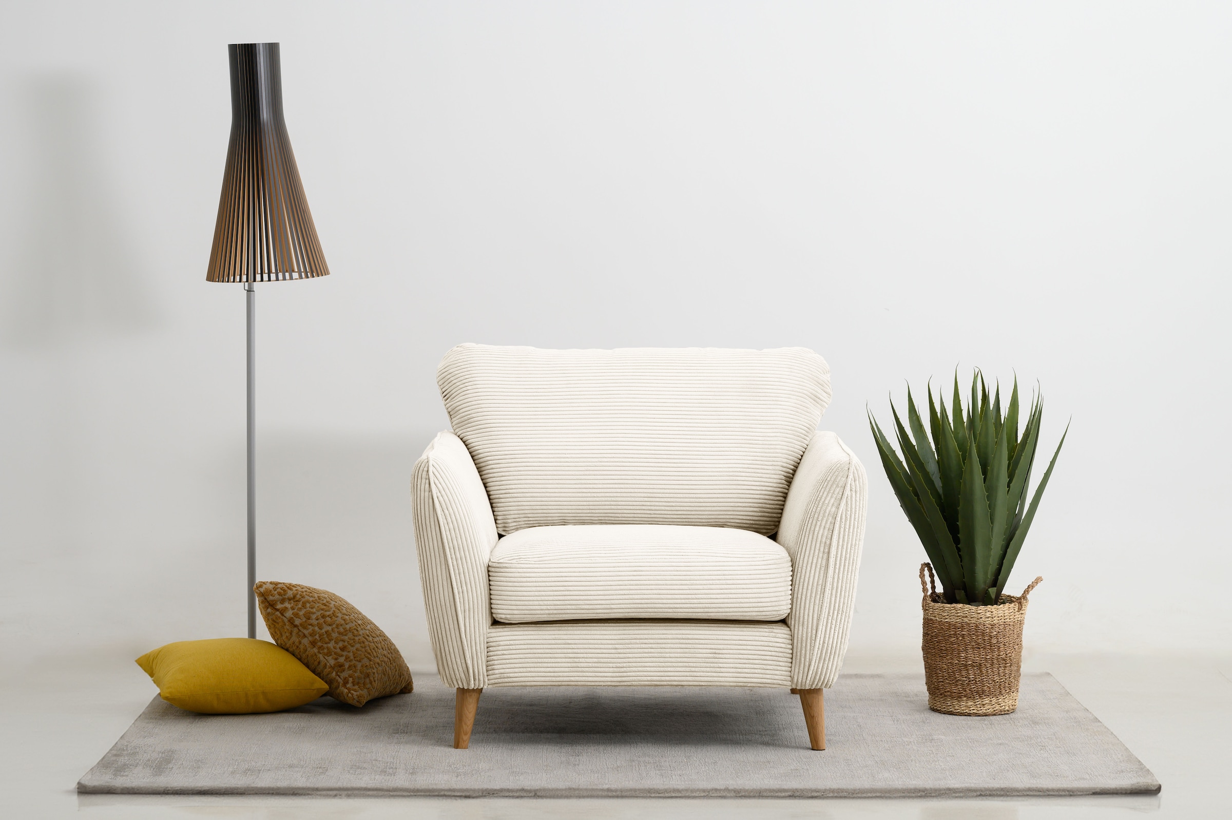 Home affaire Sessel "MARSEILLE", Massivholzbeine Eiche, Landhausstil, Welle günstig online kaufen