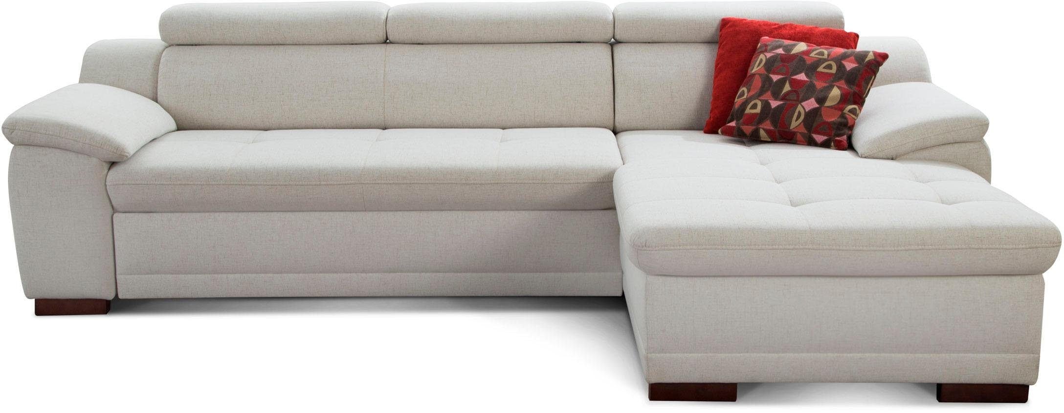 sit&more Ecksofa "Andiamo L-Form" wahlweise mit Schlaffunktion, inklusive Kopfteilverstellung