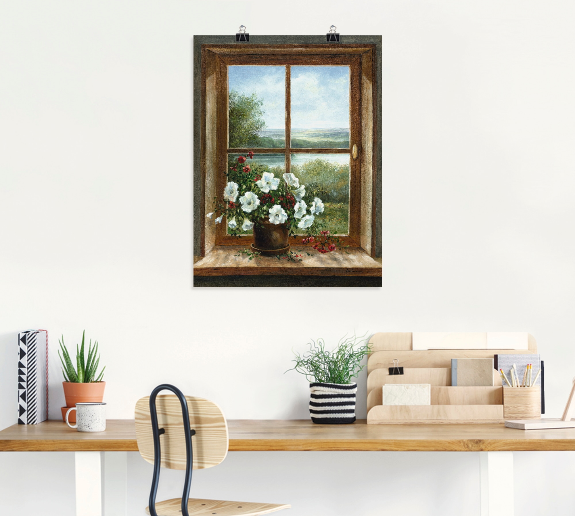Artland Wandbild »Blumen am Fenster«, Arrangements, (1 St.), als Alubild, Outdoorbild, Leinwandbild, Poster, Wandaufkleber