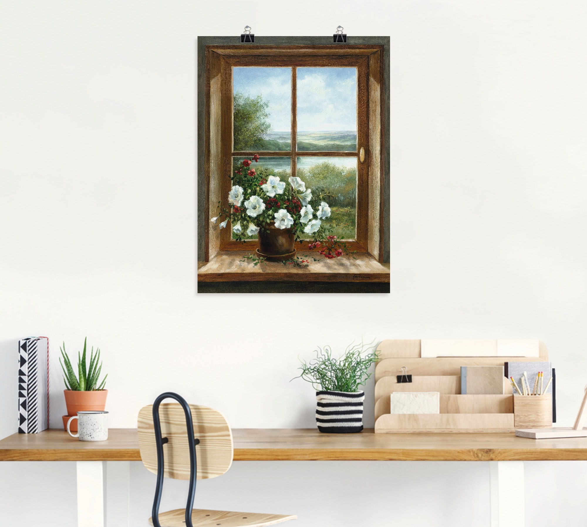 ARTland Wandbild Blumen am Fenster Braun 30x40cm 2