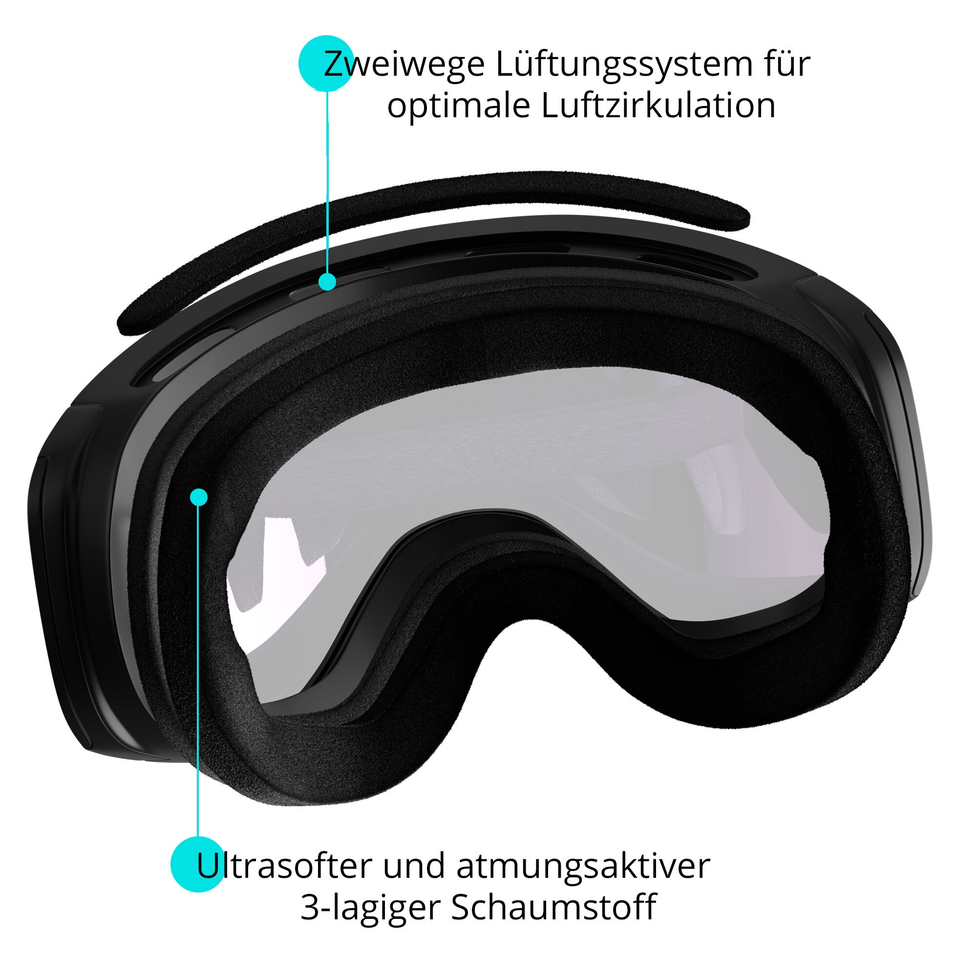 YEAZ Skibrille »Ski- und Snowboard-Brille pink/weiss STEEZE«