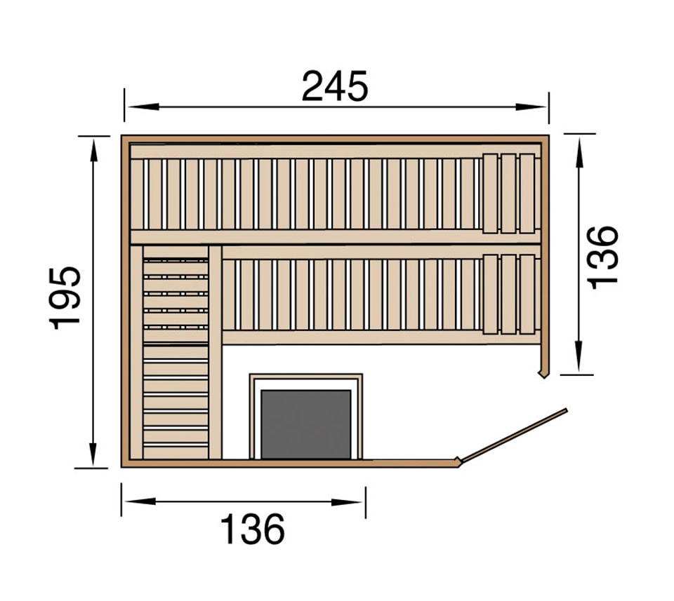 weka Sauna »Kemi«, 7,5 kW-Ofen mit digitaler Steuerung