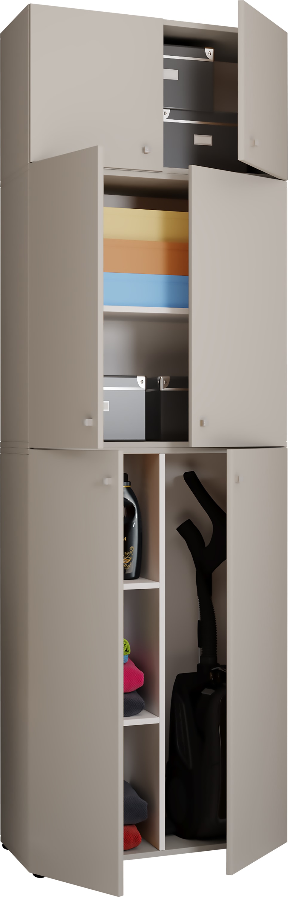 VCM Mehrzweckschrank "Holz Besenschrank Staubsauger Putzschrank Lona A" 1 Stk. tlg.