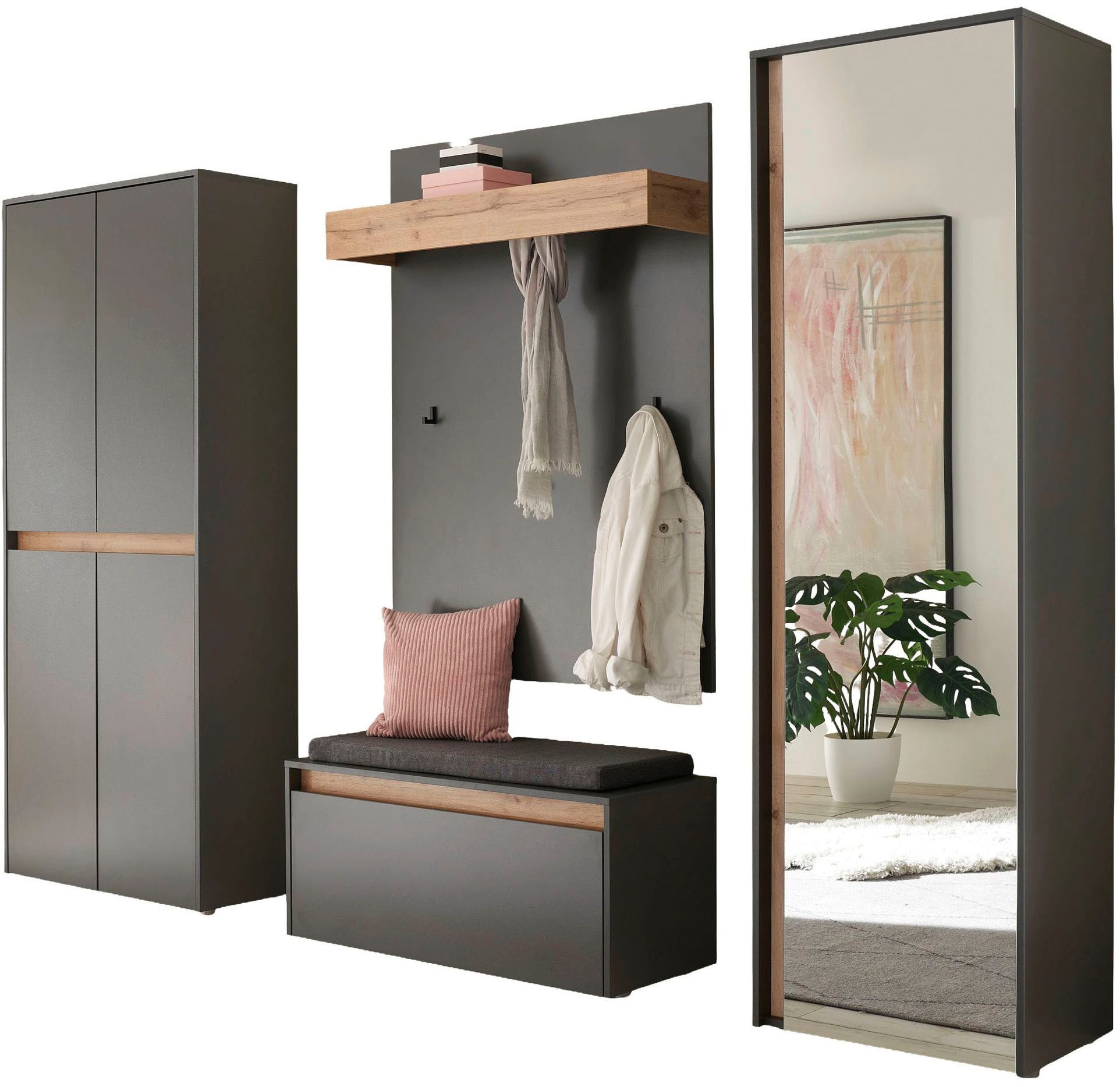 Home affaire Garderoben-Set "City/Giron, moderne Garderobe, viel Stauraum, günstig online kaufen