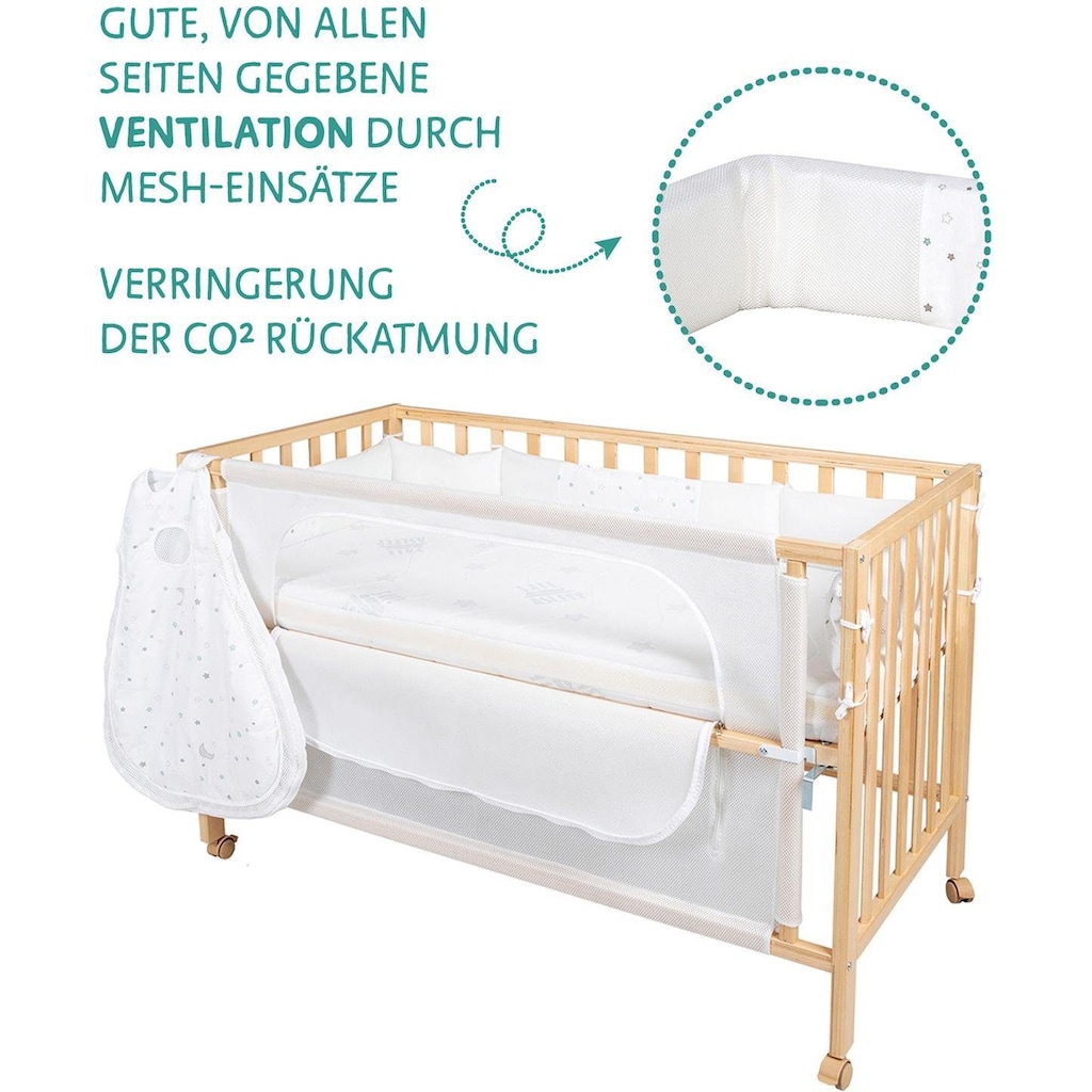 roba® Babybett »Room Bed, safe asleep®, Sternenzauber natur«, (4 tlg.)