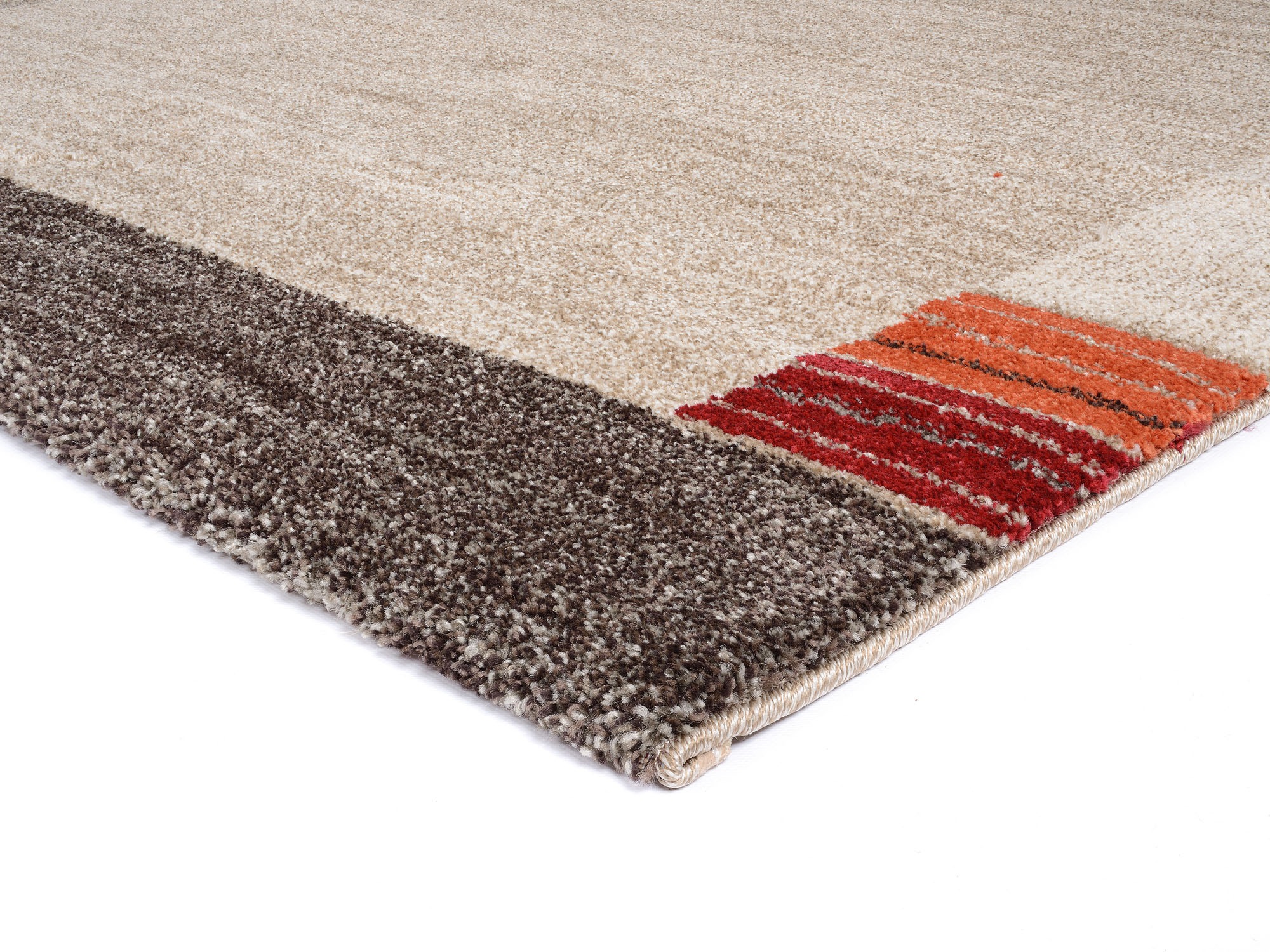 Läufer OCI DIE TEPPICHMARKE "CASTLE FLORA" Gr. 13, braun (dunkelbraun, beige), B:80cm H:20mm L:300cm, Polypropylen (PP), Teppiche, Läufer, dichter Frisé Kurzflor, farbiger Bordüre, Wohnzimmer, Schlafzimmer 2