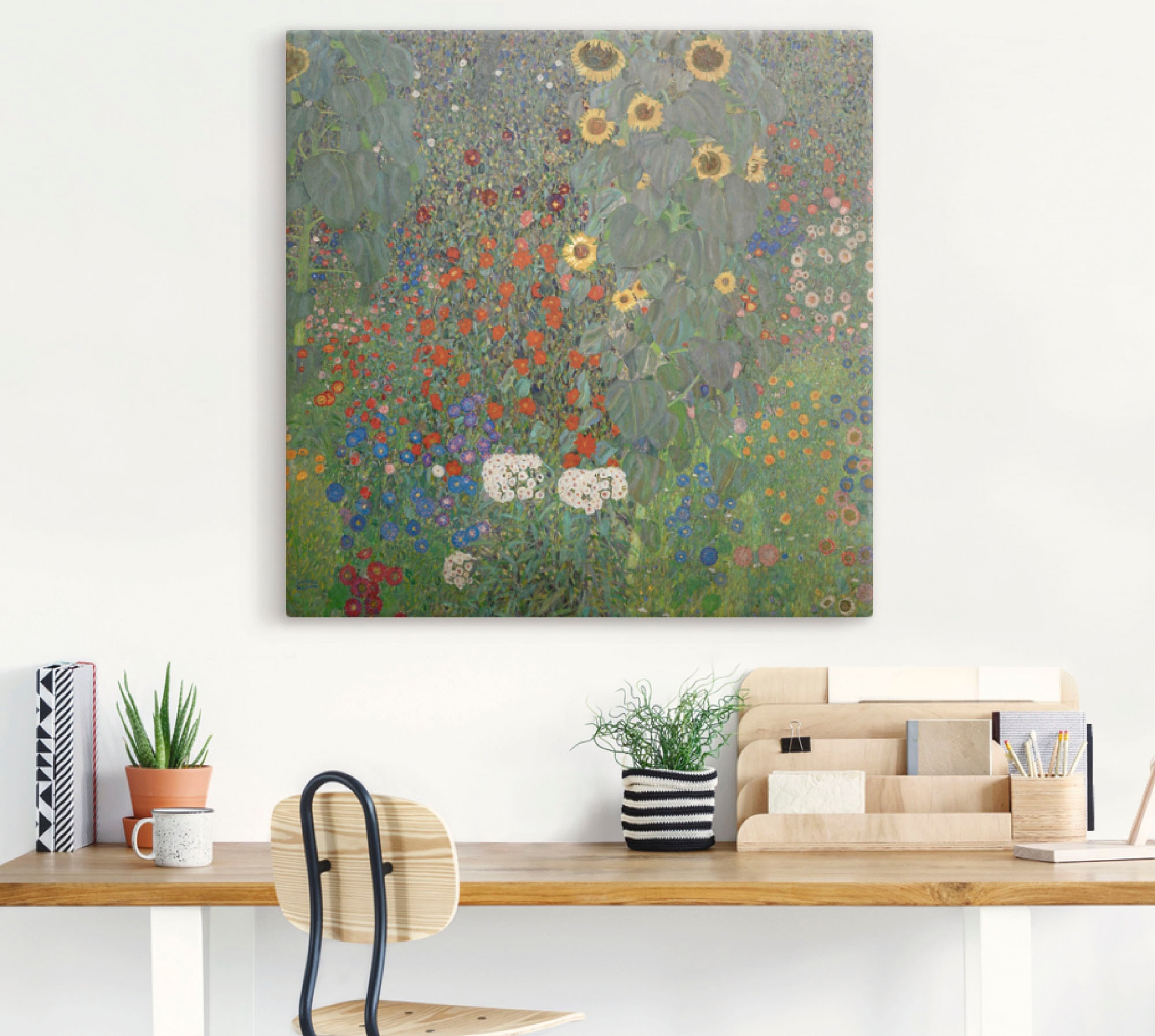 Artland Wandbild »Garten mit Sonnenblumen«, Blumenwiese, (1 St.), als Leinwandbild, Poster in verschied. Größen