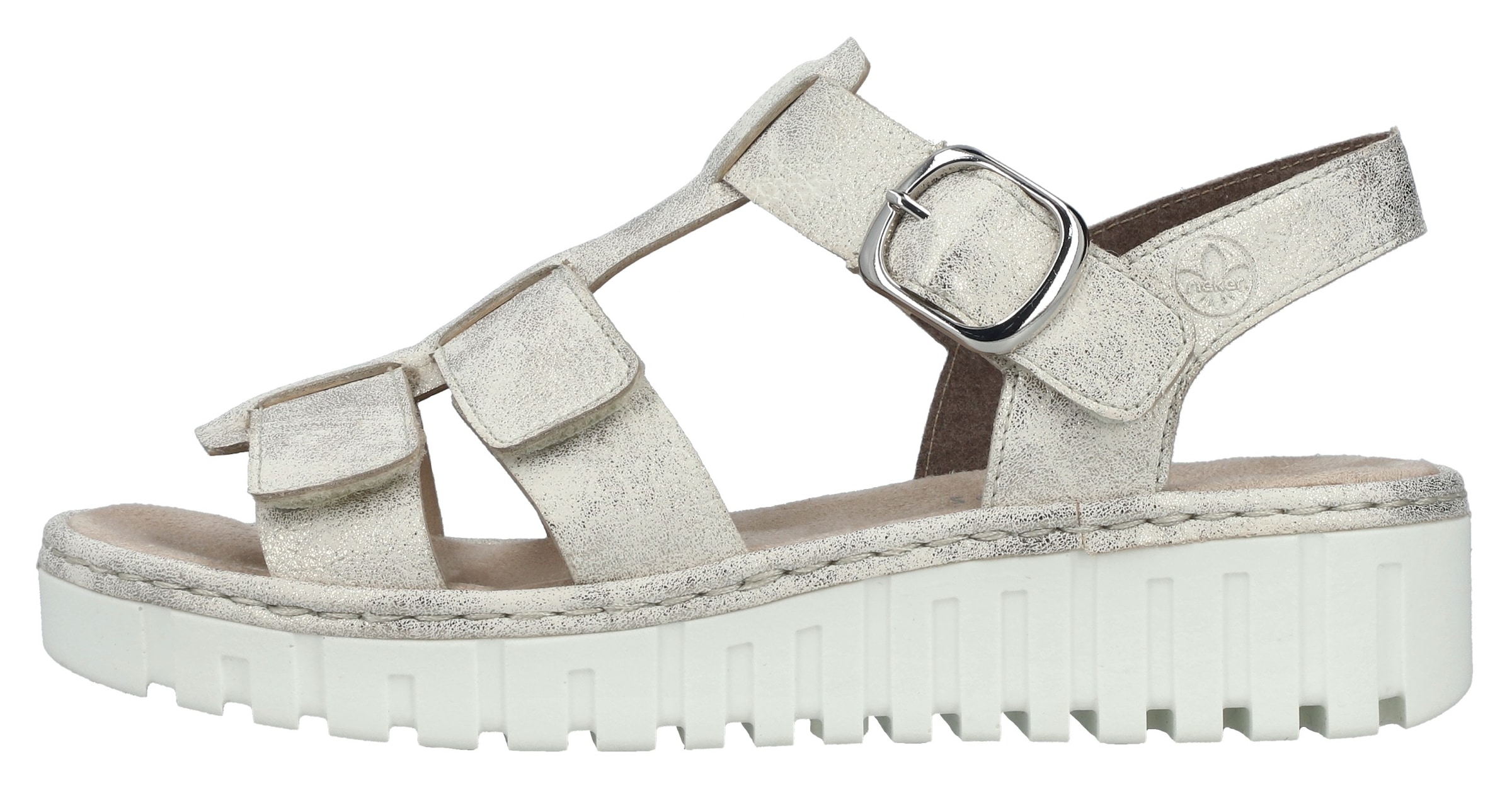 Rieker Plateausandale, Riemchensandale, Sommerschuh, Sandalette mit Klettriemchen