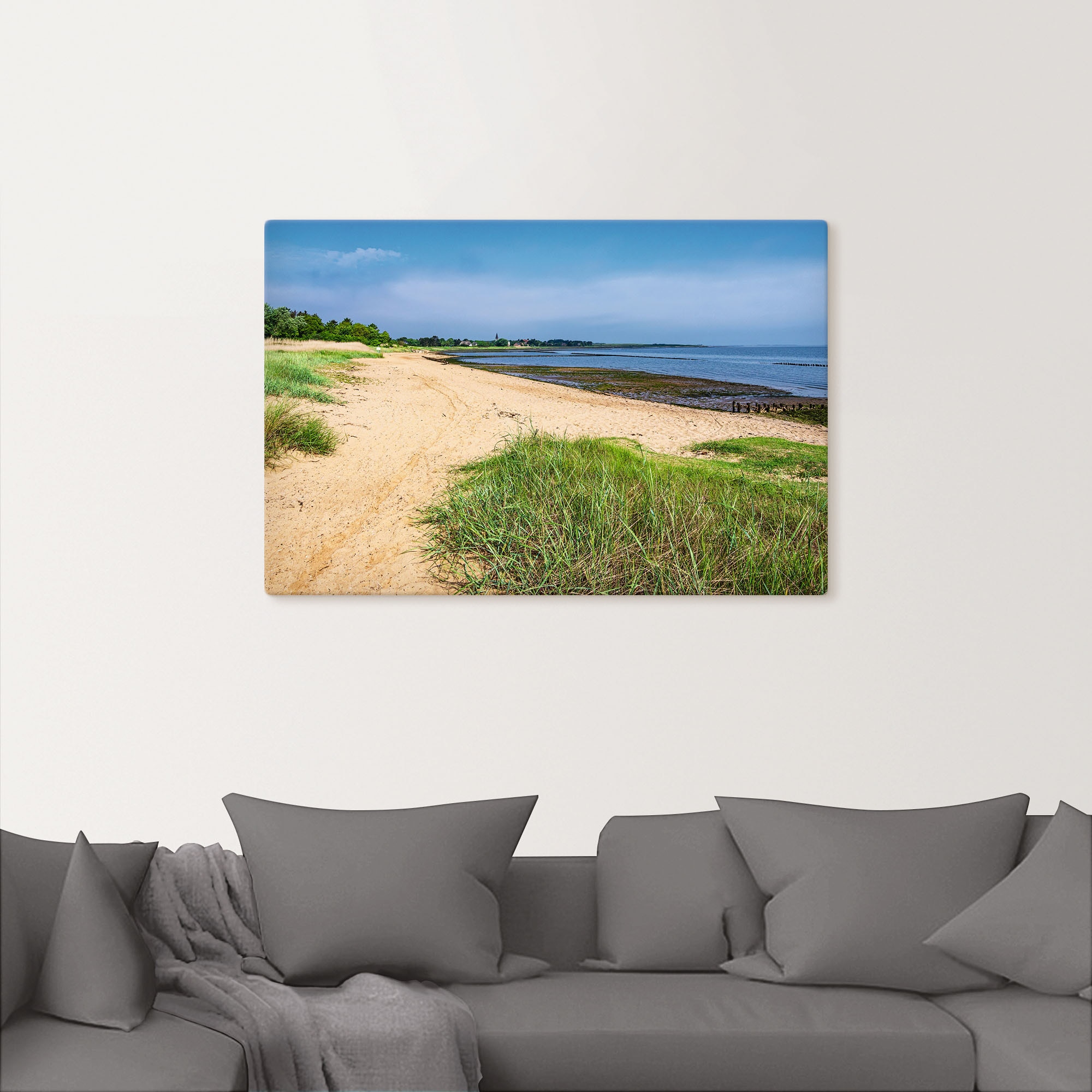 Artland Wandbild »Strand am Wattenmeer in Nebel, Amrum«, Strandbilder, (1 St.), als Alubild, Leinwandbild, Wandaufkleber oder Poster in versch. Größen
