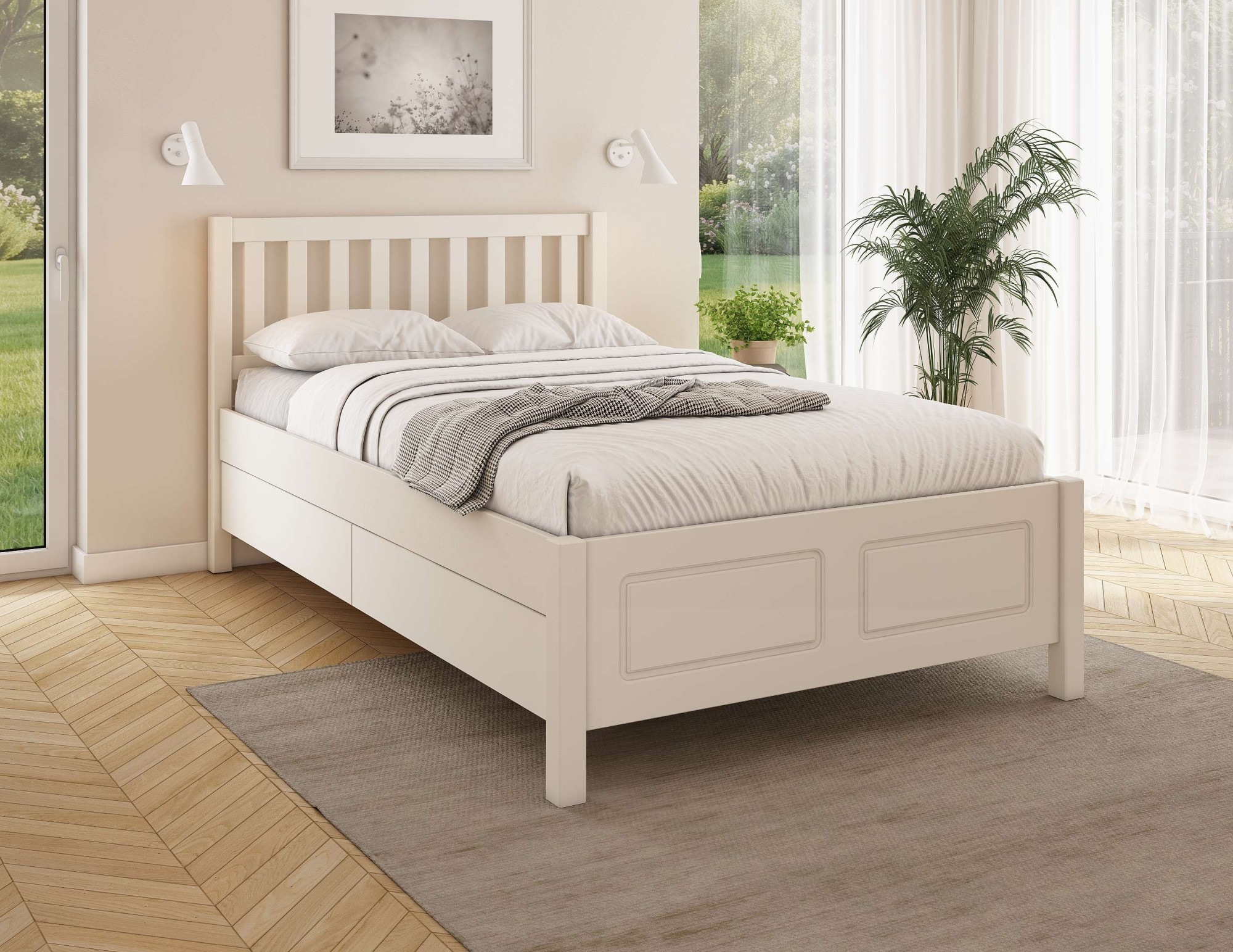 OTTO home 1100000002199 »Synnra, Stauraumbett, Holzbett, Liegefläche 120x200 cm« Made in Europe,  inklusive Lattenrost, mit 4 Schubladen, FSC® zertifiziert